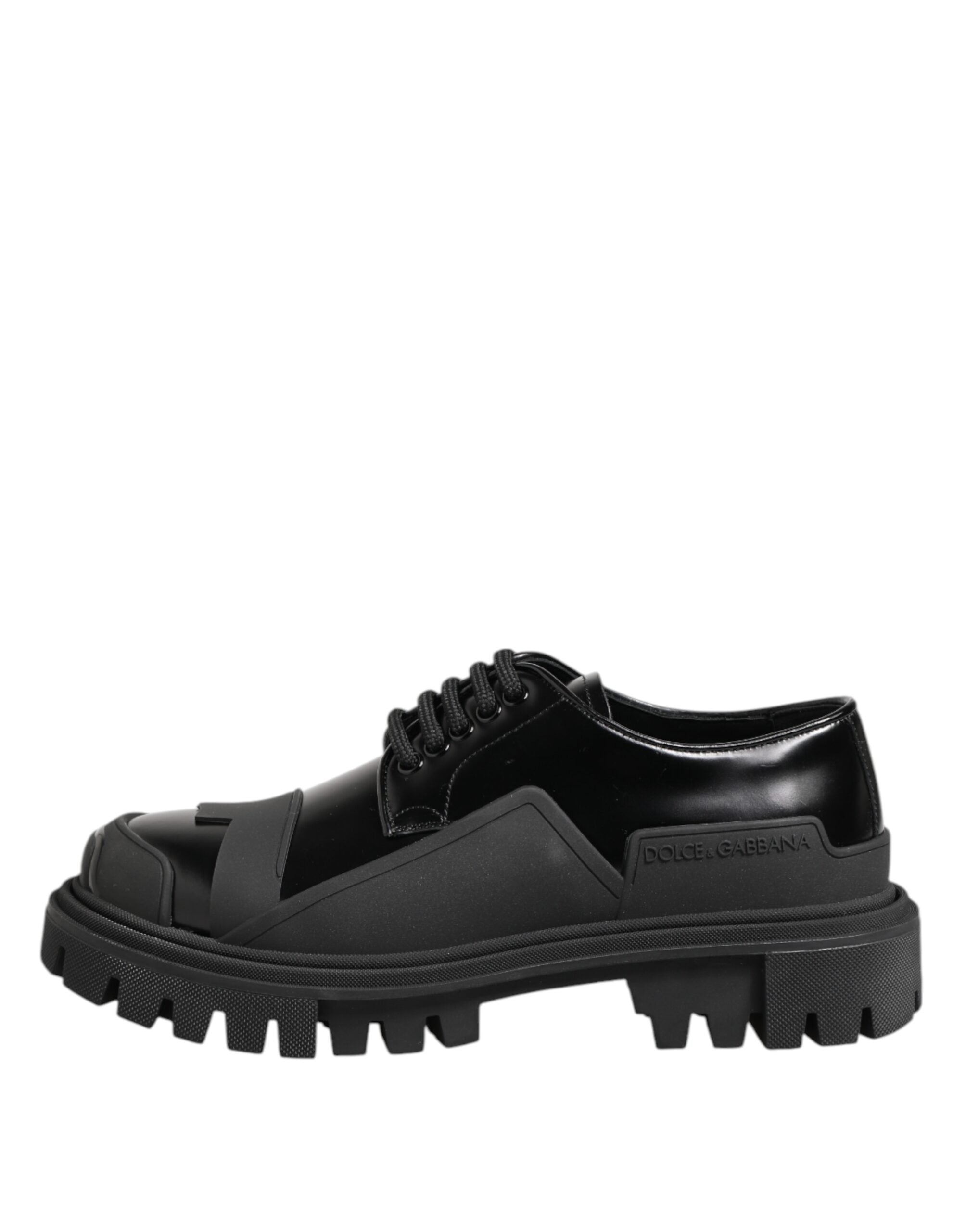 Zapatos Derby de trekking Dolce & Gabbana en charol negro-6