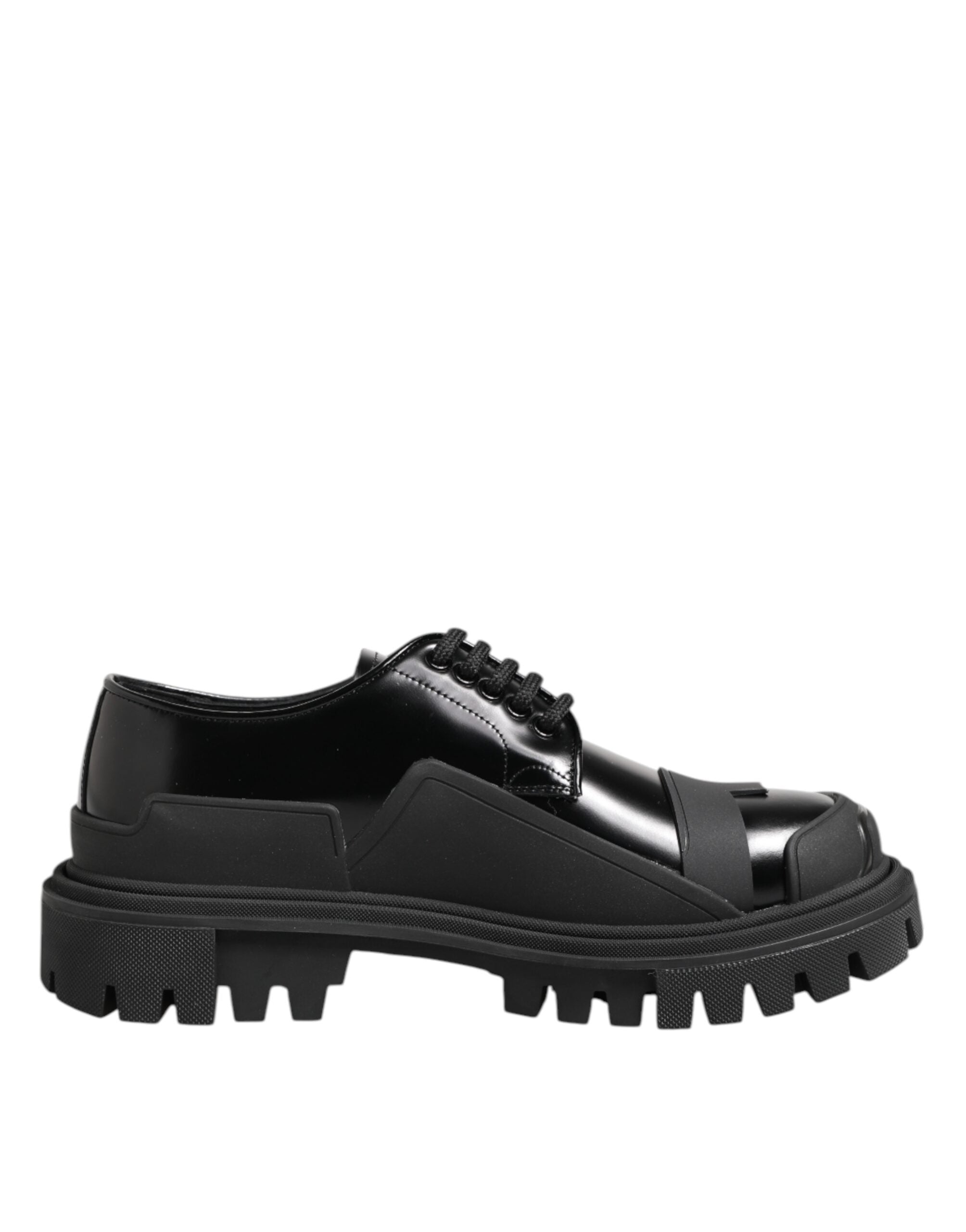Zapatos Derby de trekking Dolce & Gabbana en charol negro-1