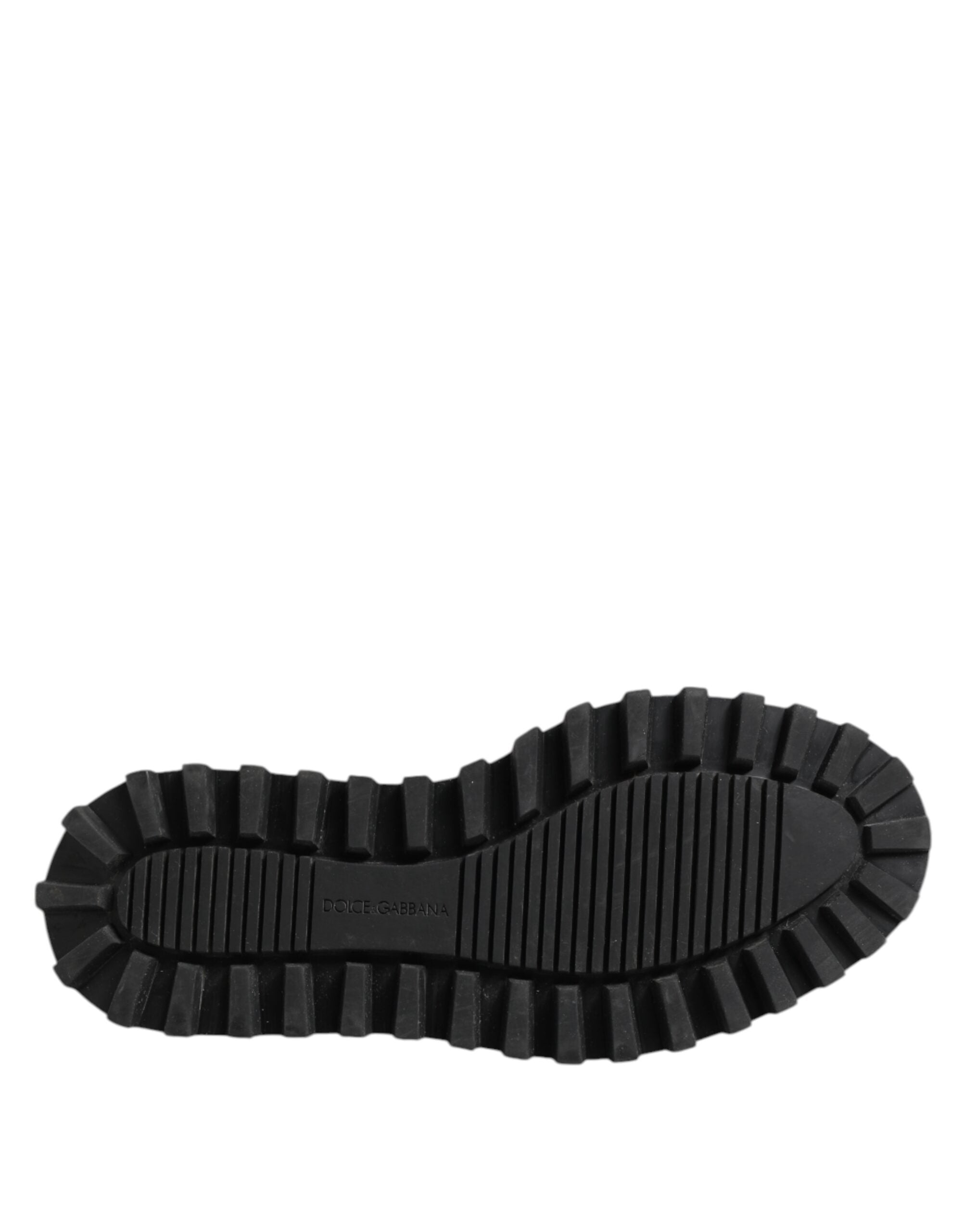 Dolce & Gabbana Schwarz Weiß Kalbsleder Chunky Derby Schuhe-8