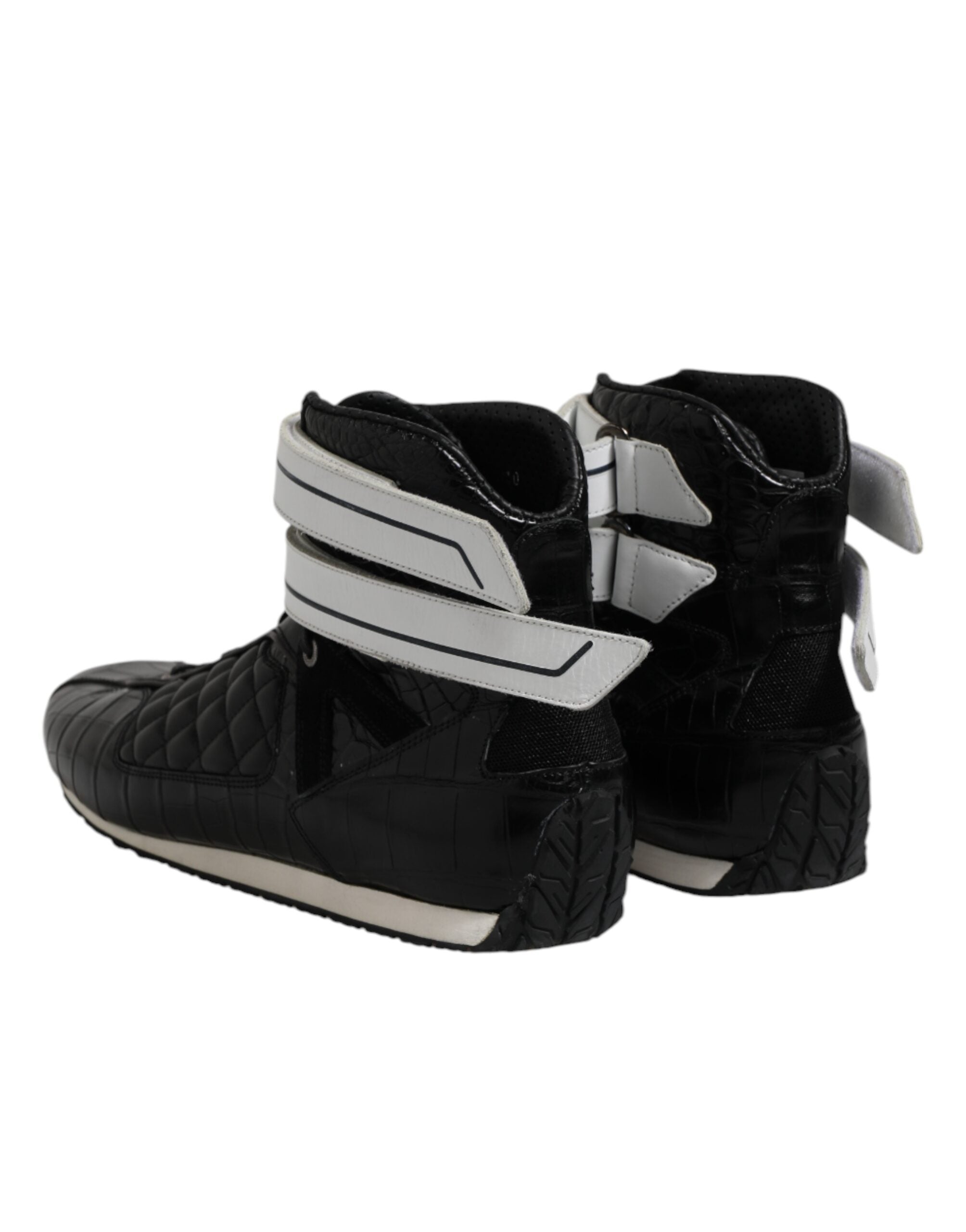Dolce & Gabbana Schwarze gesteppte Leder Schnürschuhe-5