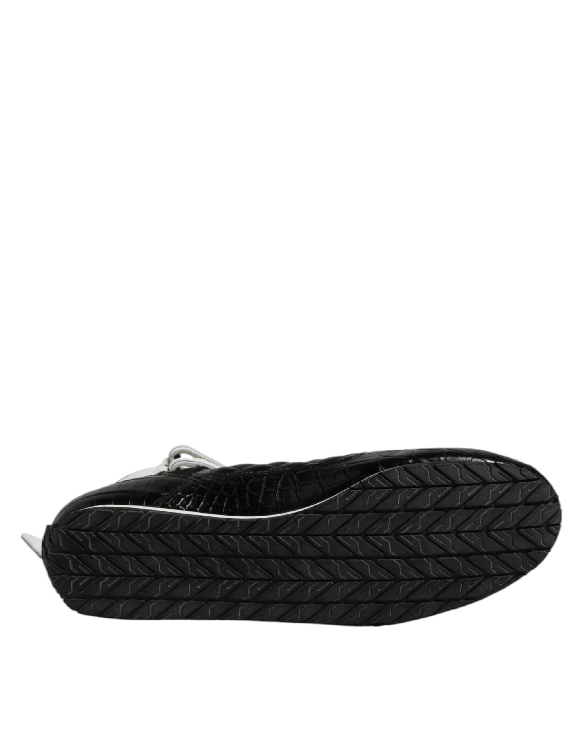 Dolce & Gabbana Schwarze gesteppte Leder Schnürschuhe-8