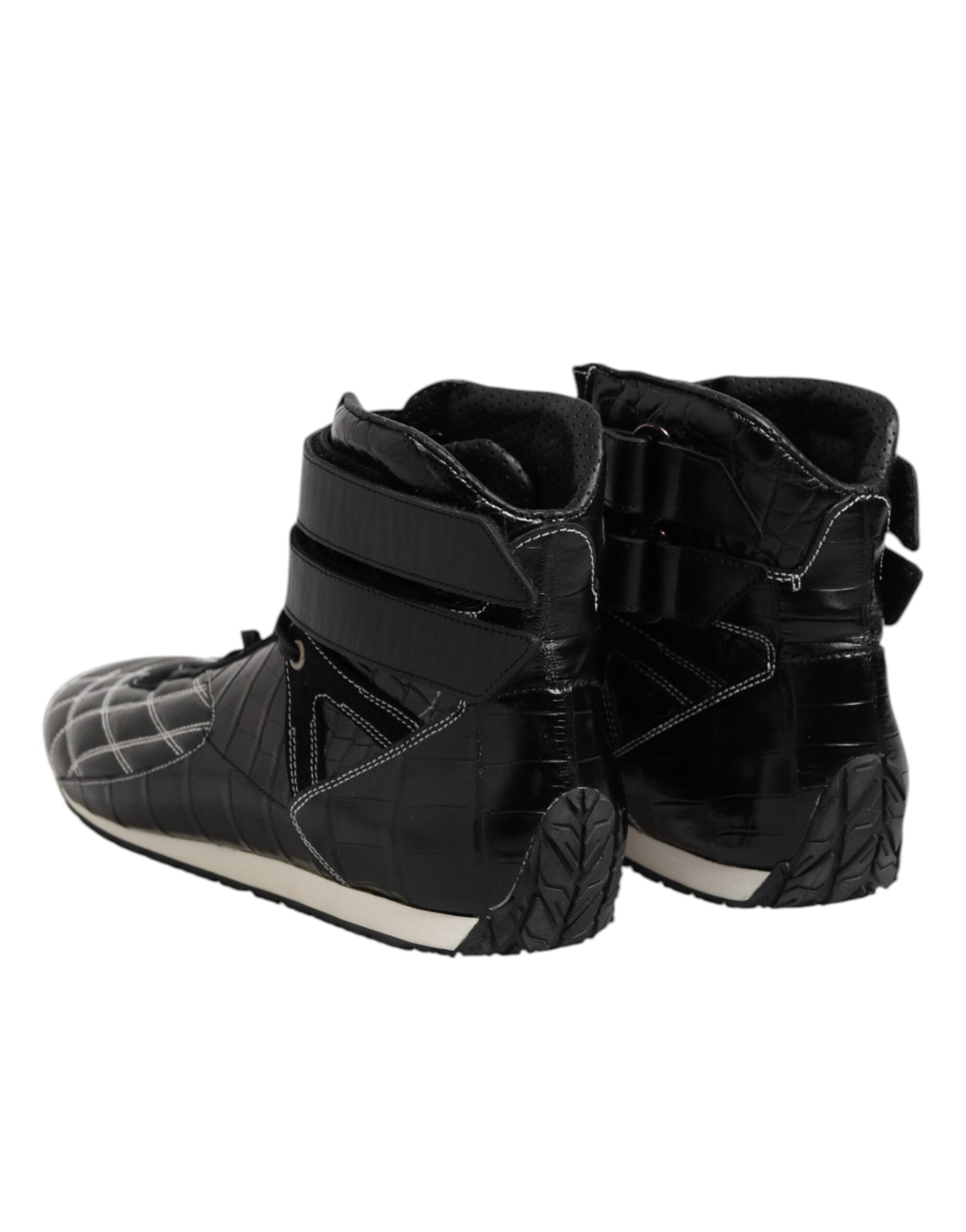 Dolce & Gabbana Black Quilted Leather Lace-Up Shoes-5