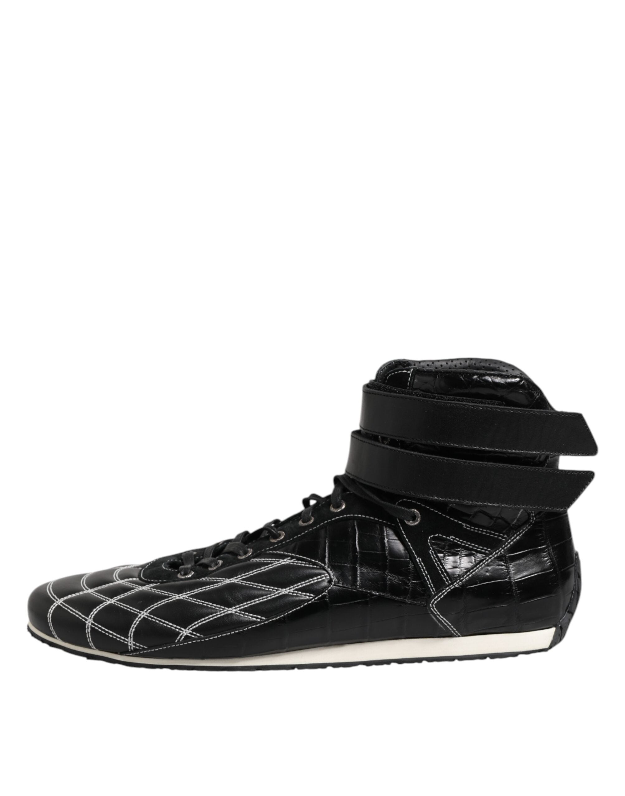 Dolce & Gabbana Black Quilted Leather Lace-Up Shoes-6