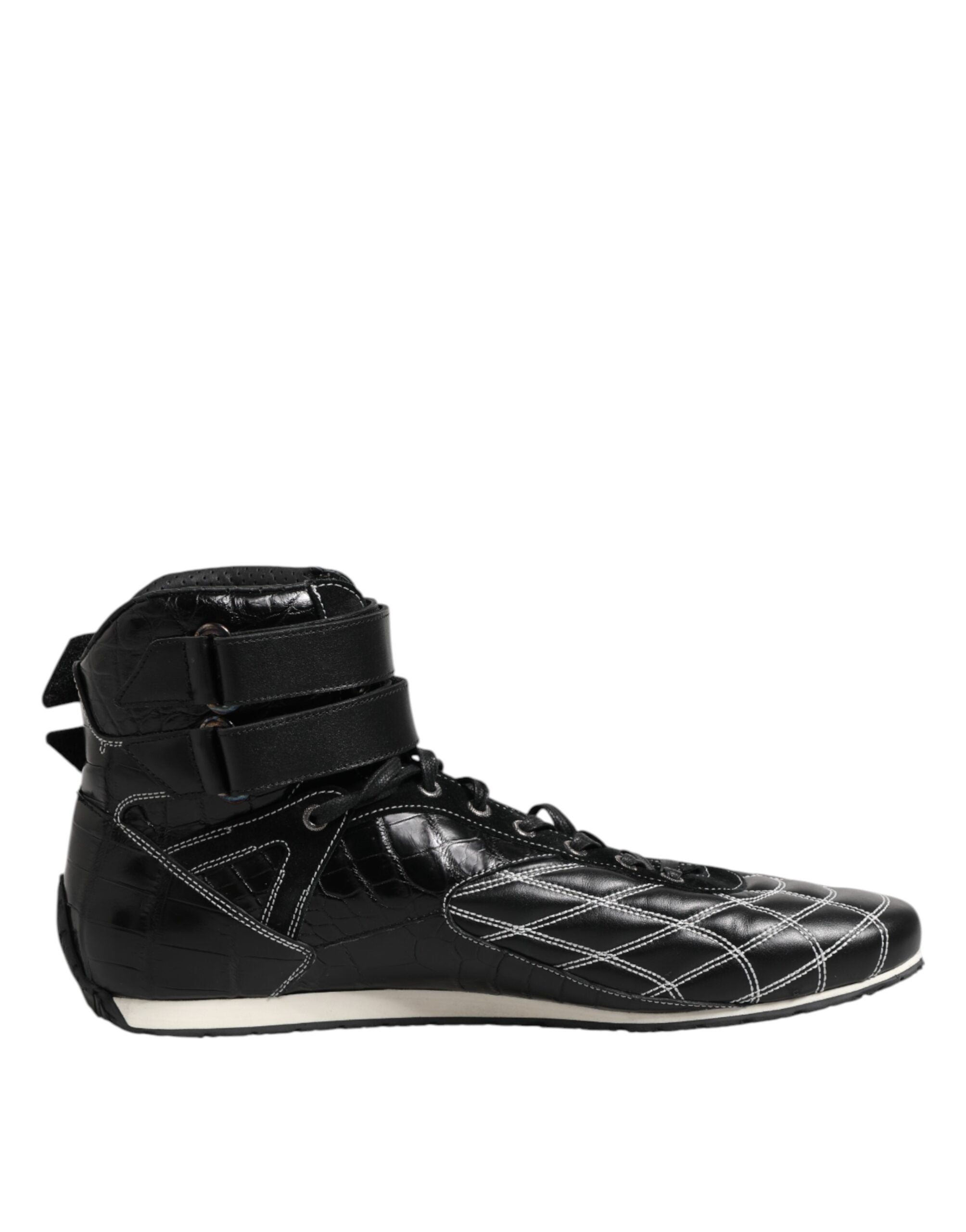 Dolce & Gabbana Black Quilted Leather Lace-Up Shoes-1