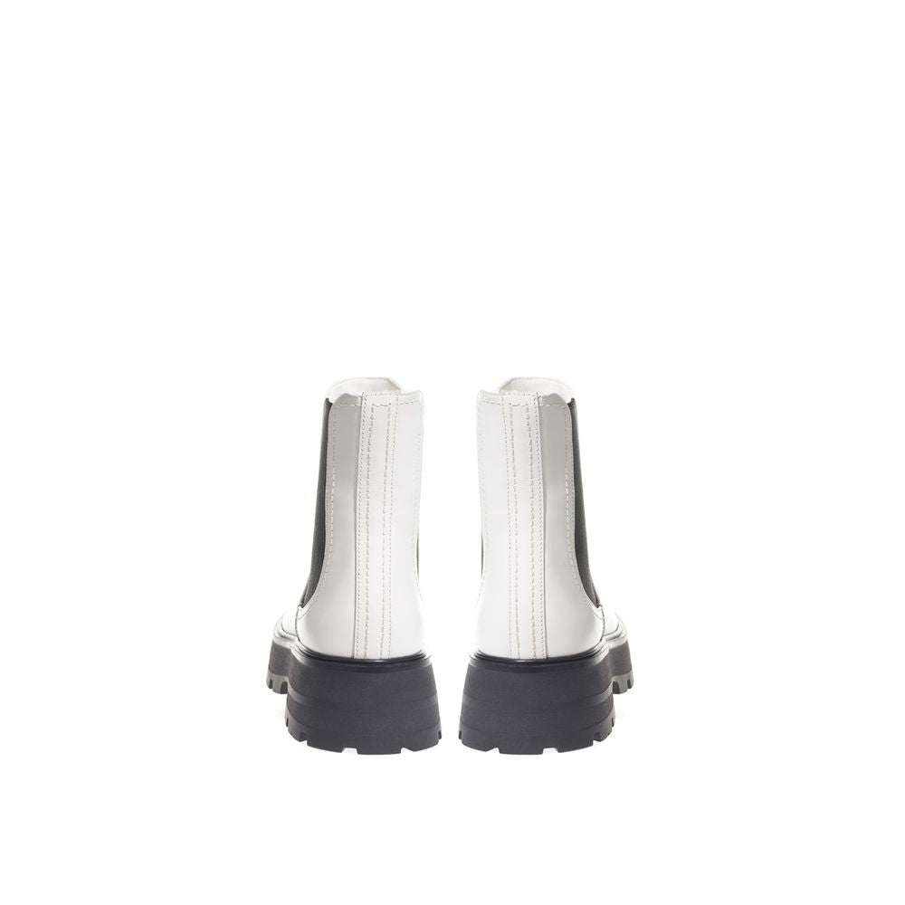 Alexander McQueen Black and White Leather Chelsea Boots-3