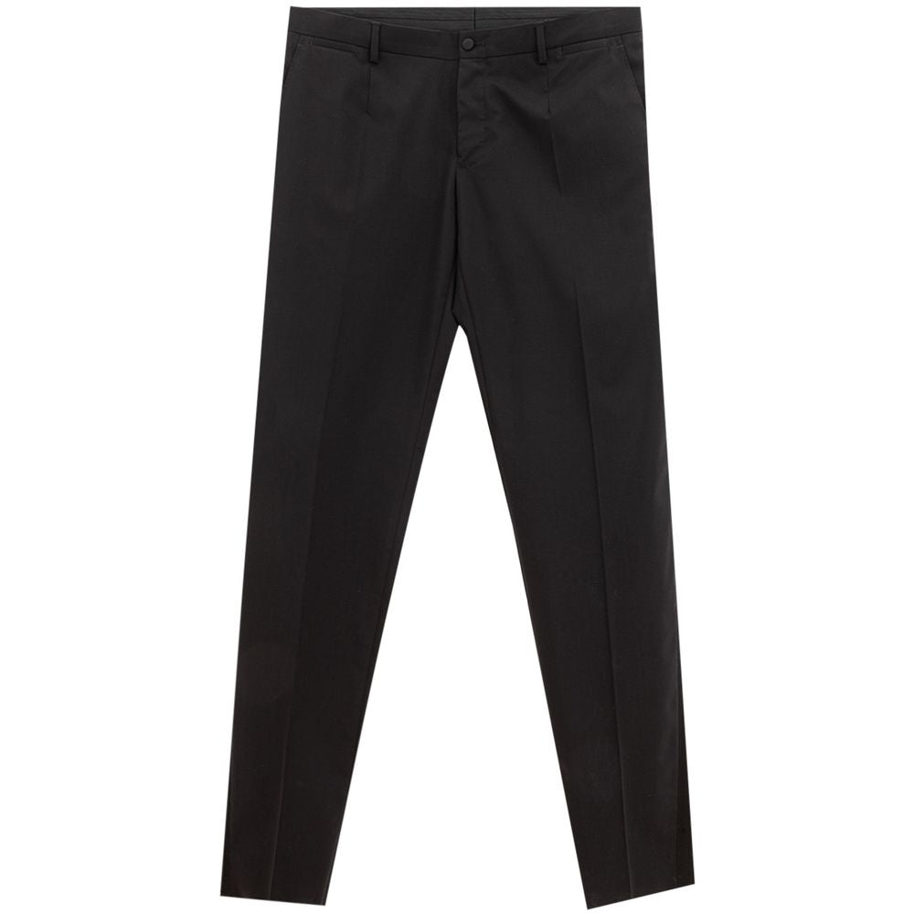 Dolce & Gabbana black wool trousers for formal occasions-1