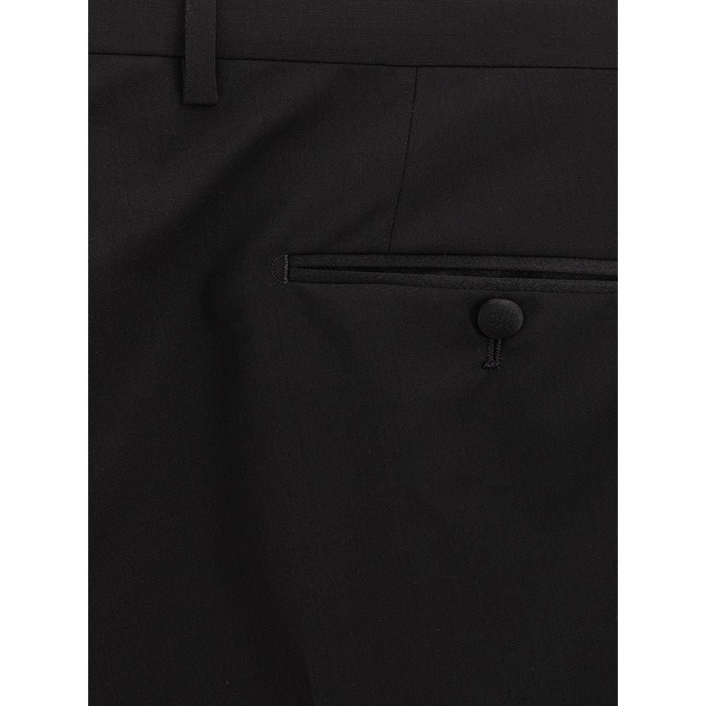 Dolce & Gabbana black wool trousers for formal occasions-5