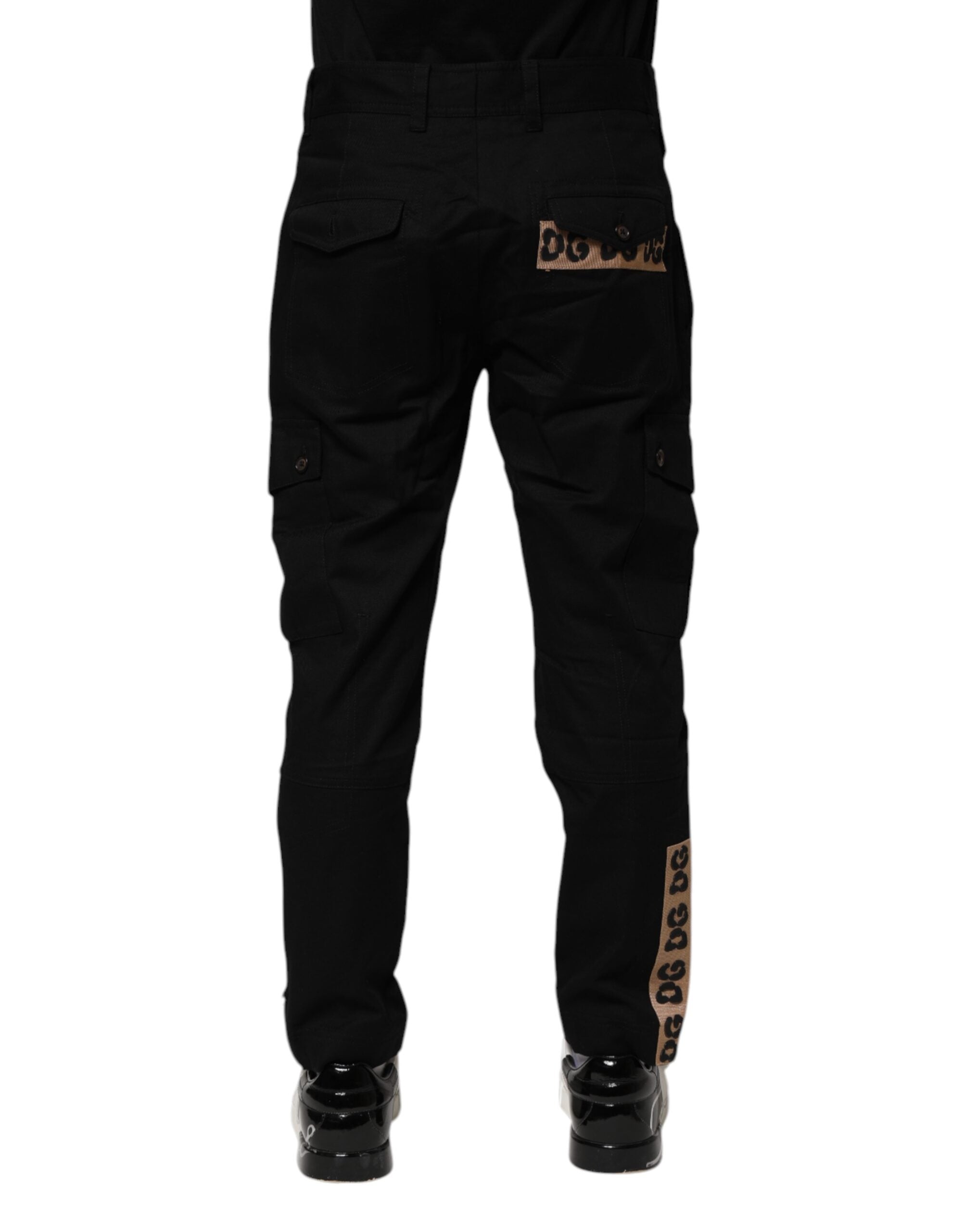 Dolce & Gabbana Black Cotton Cargo Leisure Trousers-4