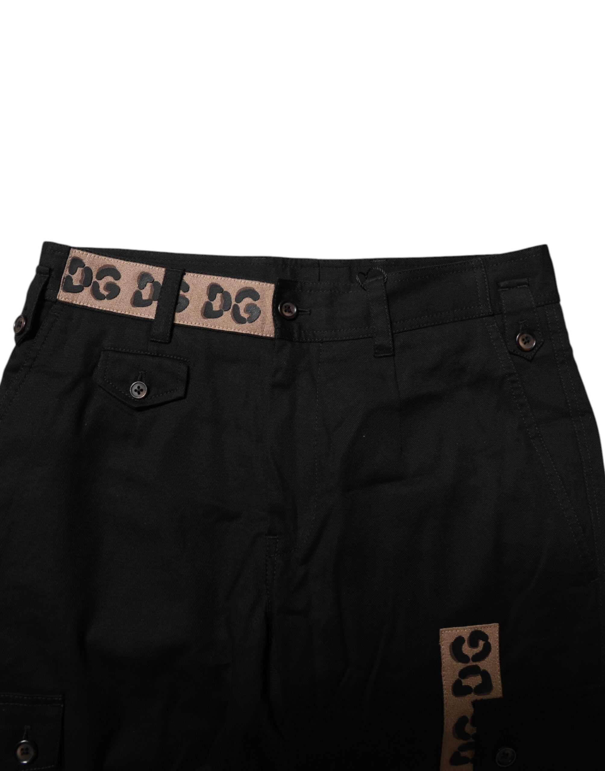 Dolce & Gabbana Black Cotton Cargo Leisure Trousers-5