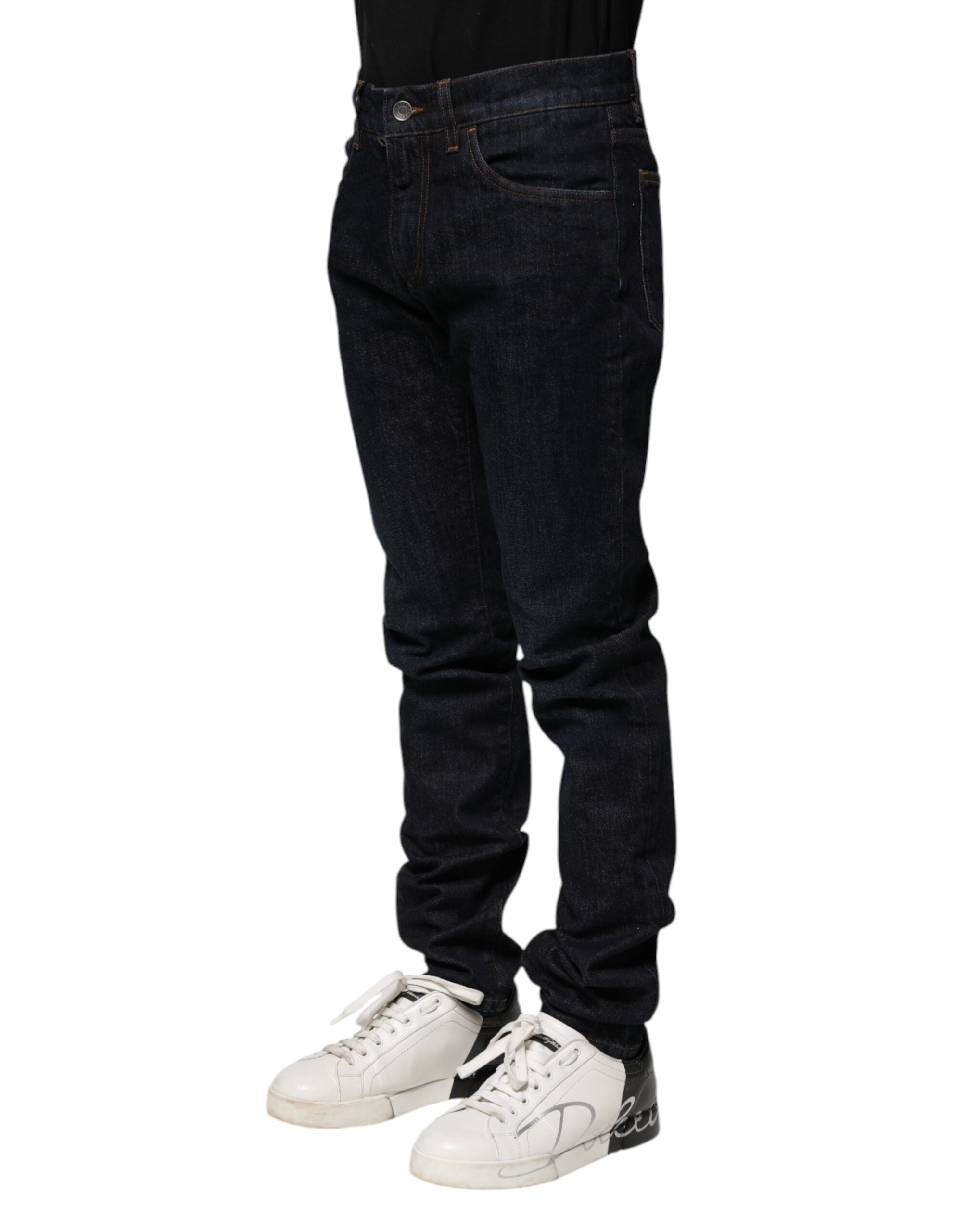 Dolce & Gabbana Men's Black Cotton Skinny Jeans-3