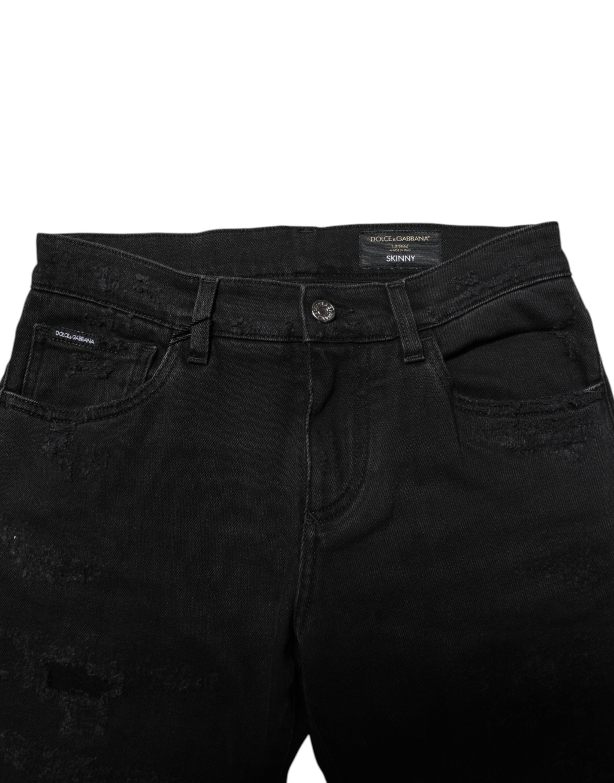 Vaqueros ajustados de algodón negro de Dolce & Gabbana para hombre-5