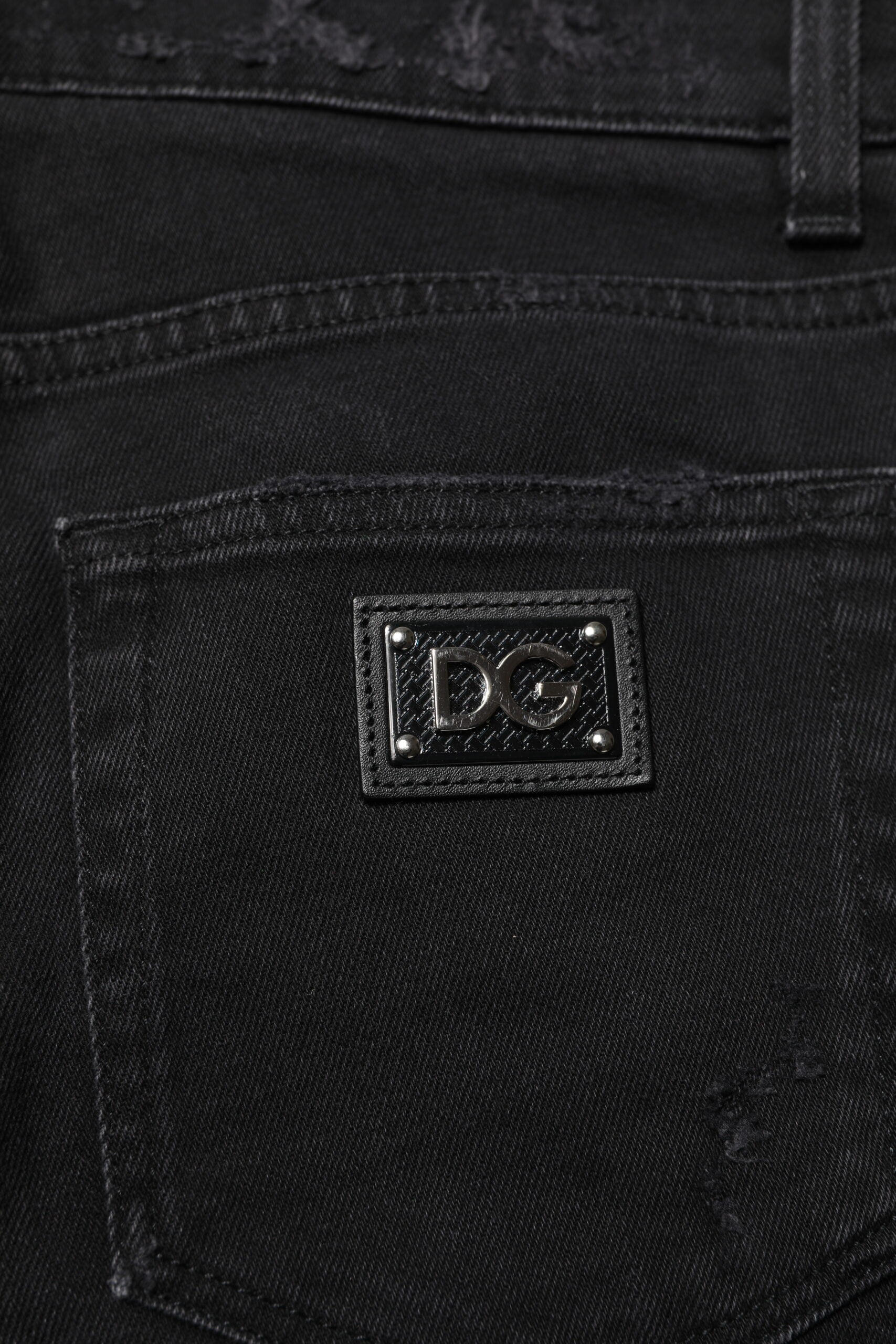 Vaqueros ajustados de algodón negro de Dolce & Gabbana para hombre-6