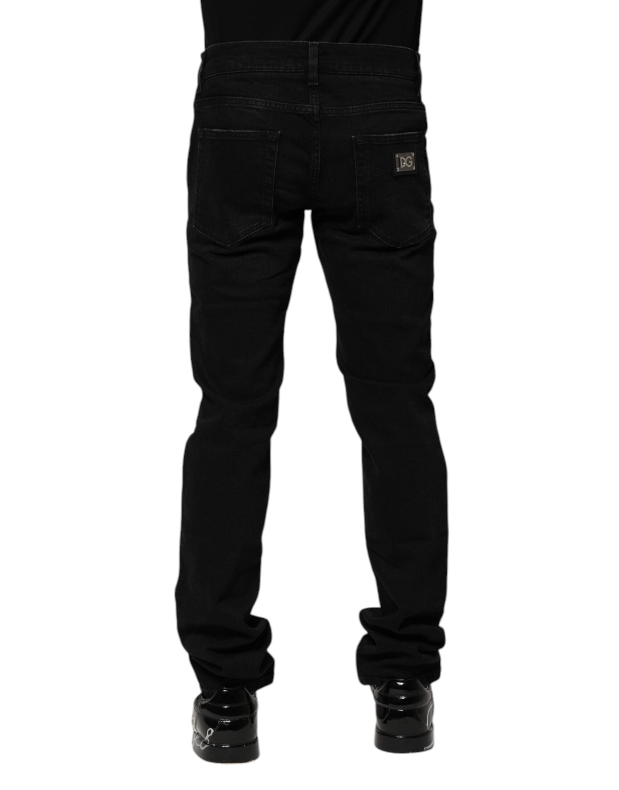 Dolce & Gabbana Black Cotton Skinny Men's Denim Jeans-4