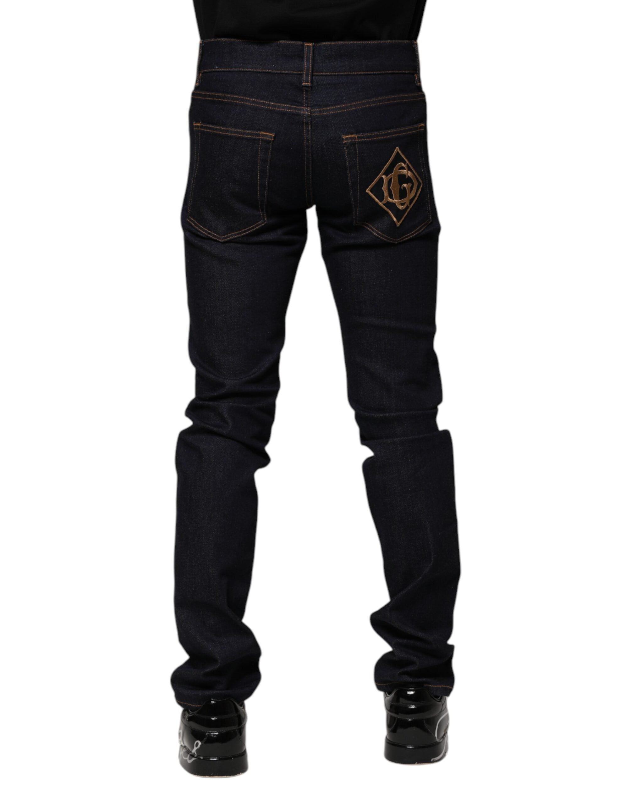 Dolce & Gabbana Black Cotton Skinny Men's Denim Jeans-4