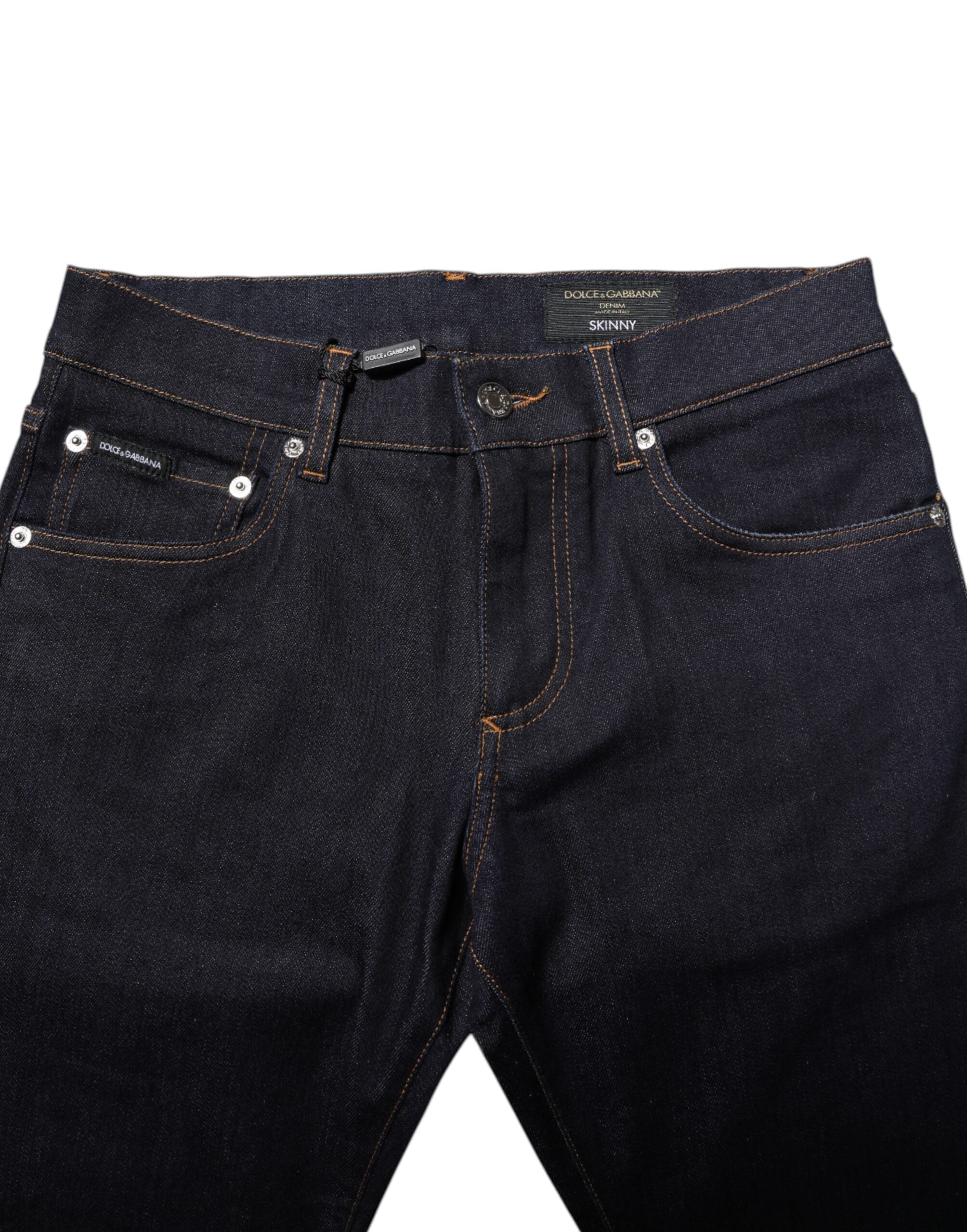Dolce & Gabbana Black Cotton Skinny Men's Denim Jeans-5