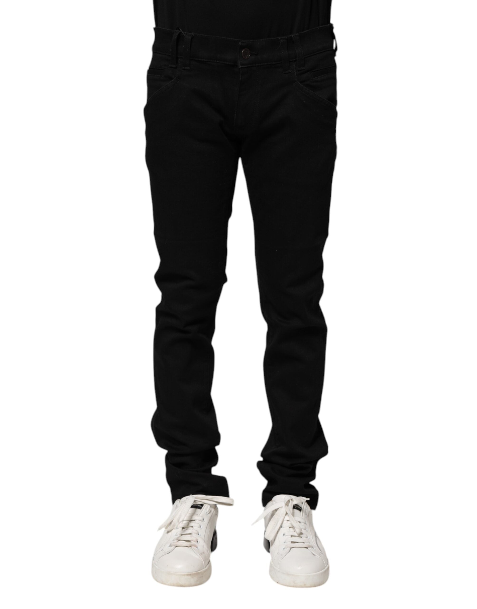 Dolce & Gabbana Black Cotton Skinny Men's Denim Jeans-2