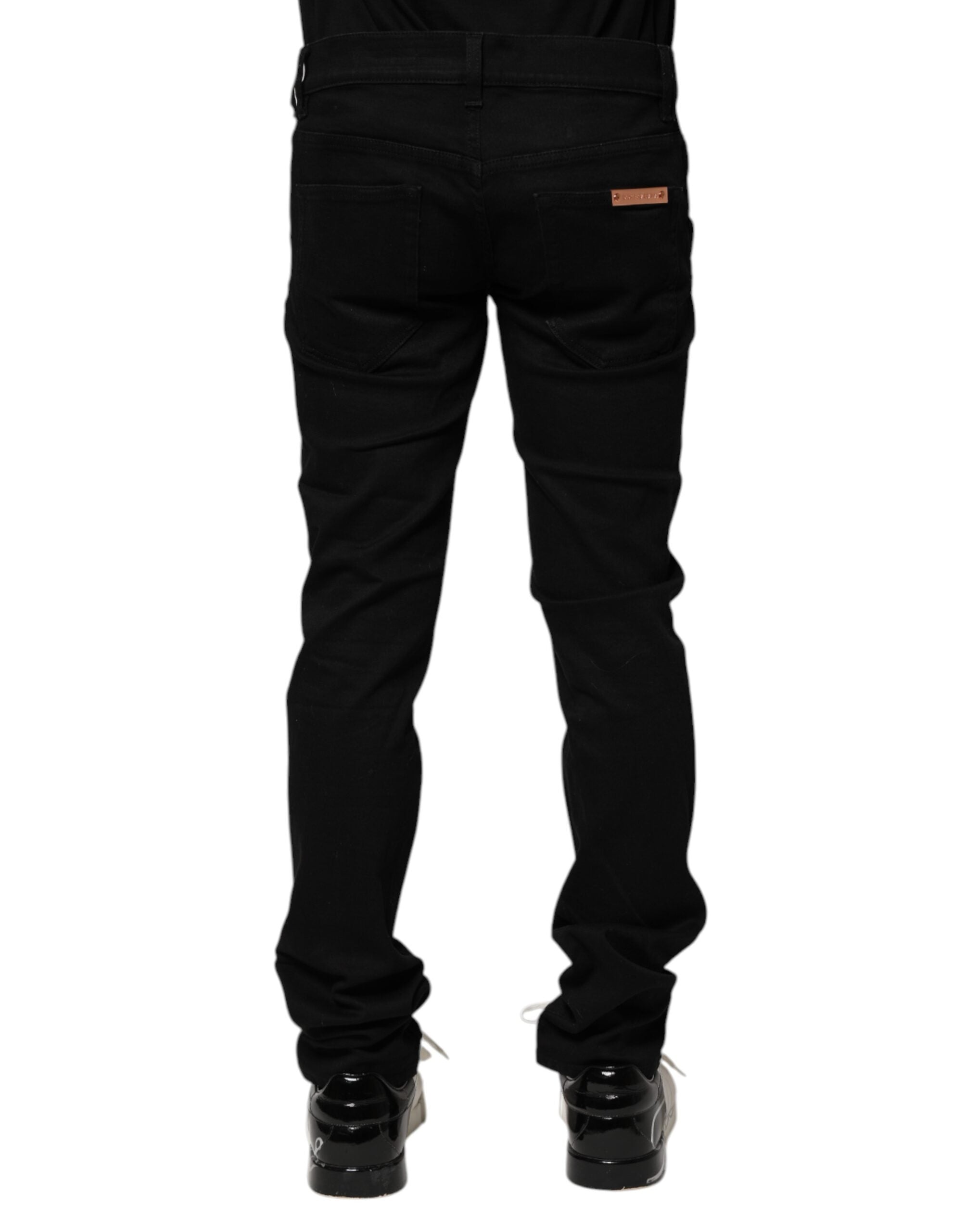 Dolce & Gabbana Black Cotton Skinny Men's Denim Jeans-4