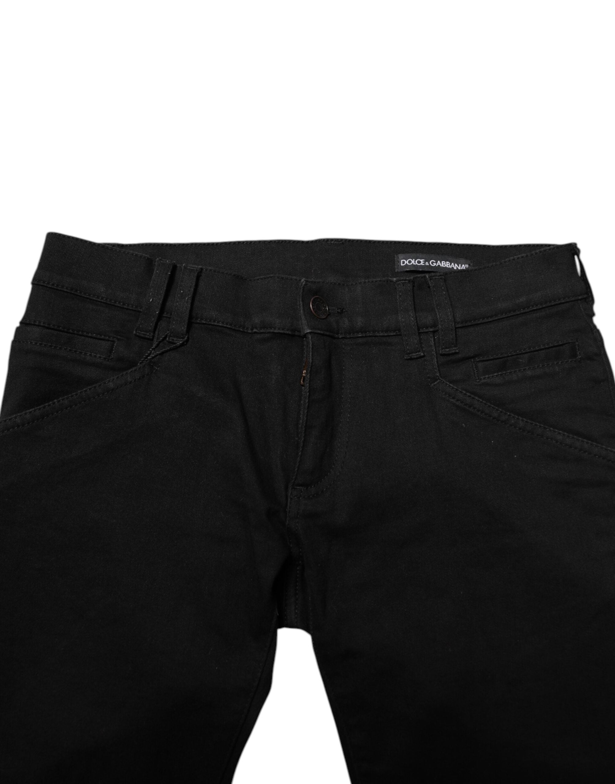 Dolce & Gabbana Black Cotton Skinny Men's Denim Jeans-5