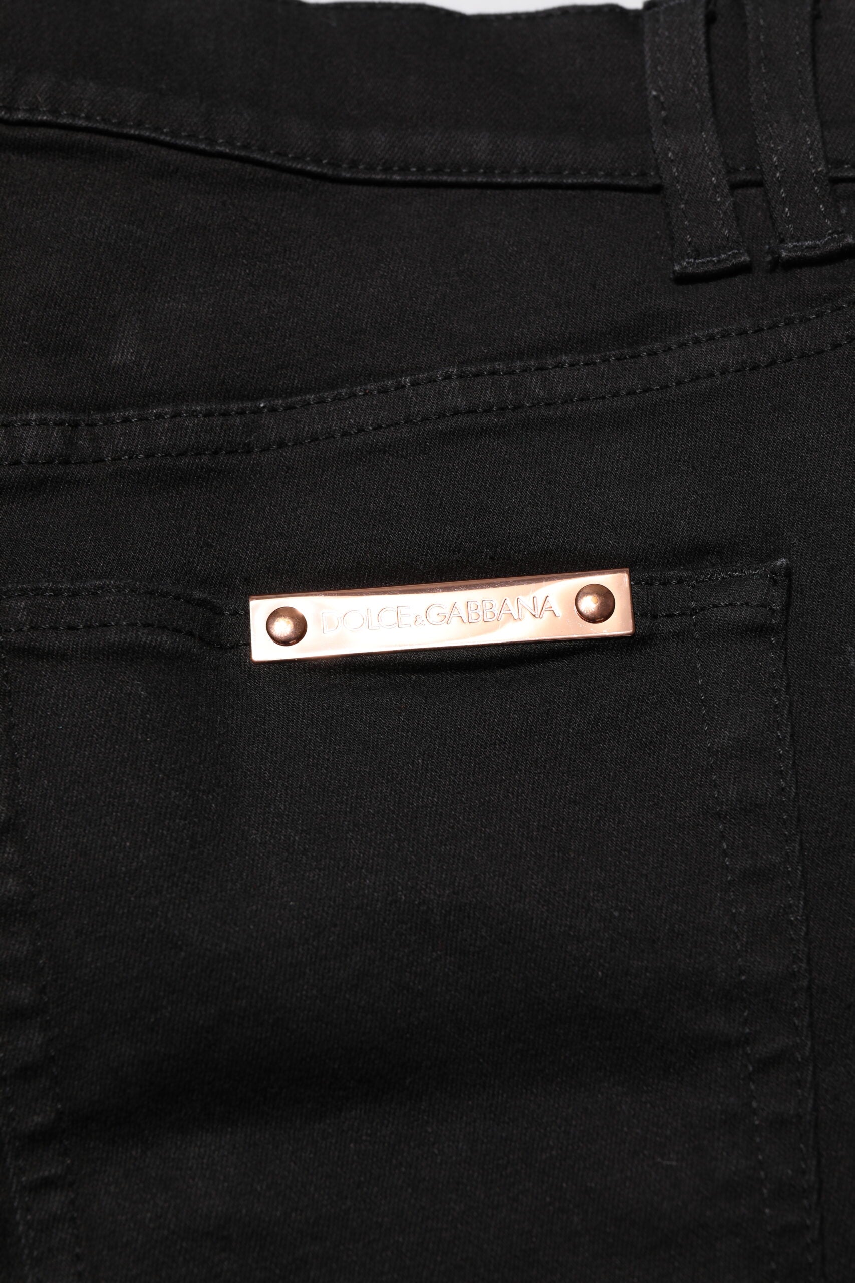 Dolce & Gabbana Black Cotton Skinny Men's Denim Jeans-6