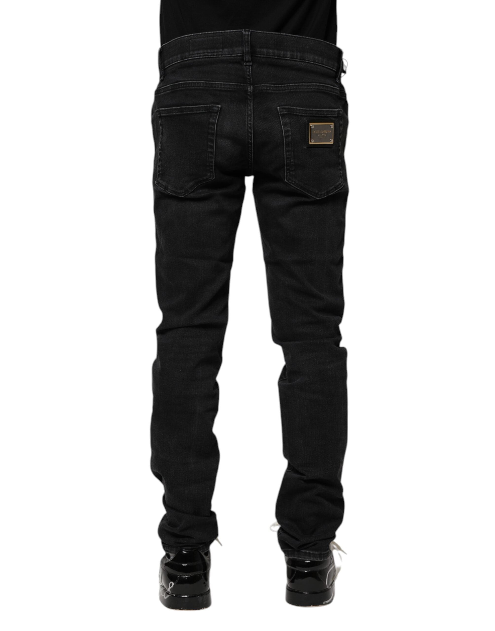 Dolce & Gabbana Black Cotton Skinny Men's Denim Jeans-4