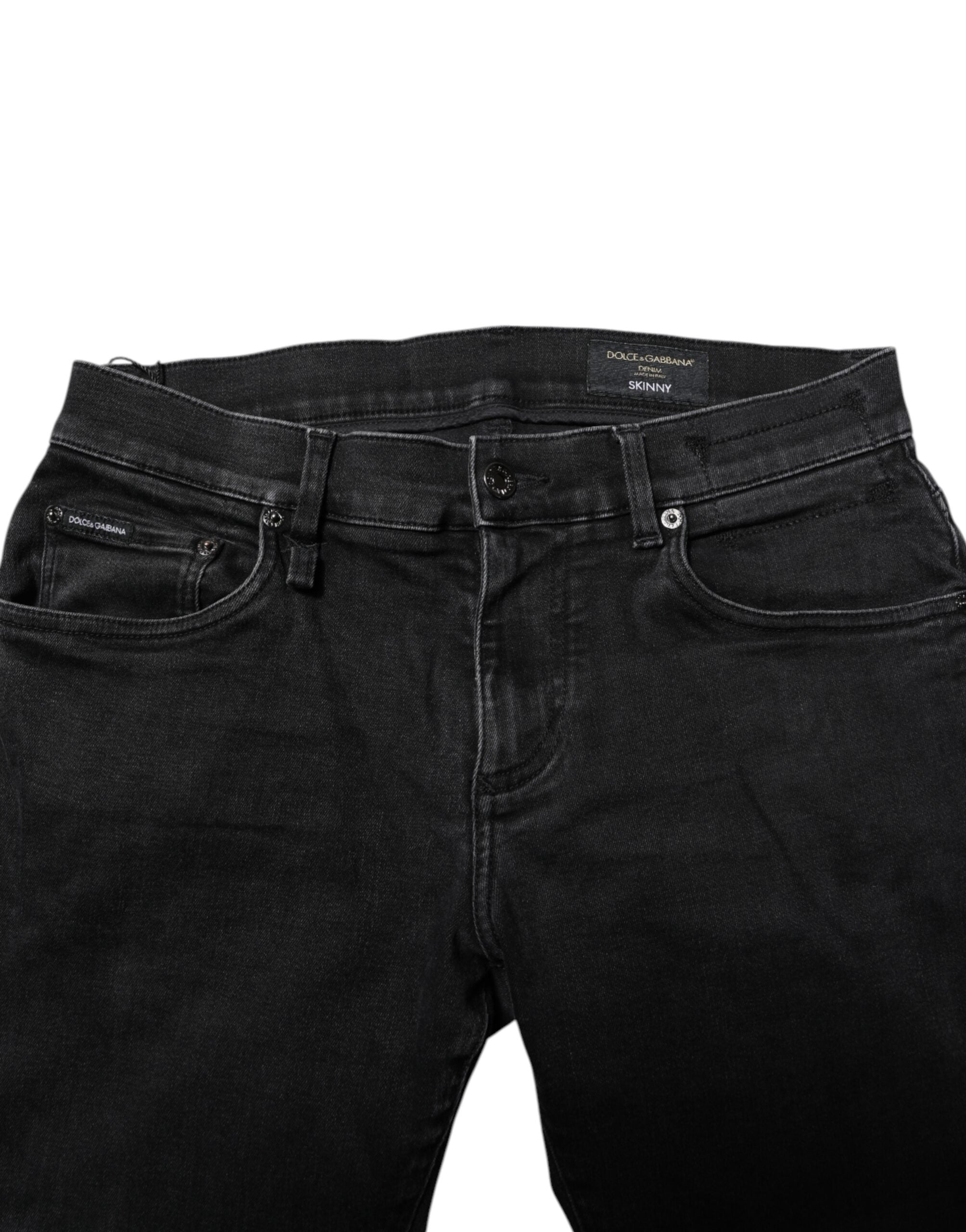 Dolce & Gabbana Black Cotton Skinny Men's Denim Jeans-5