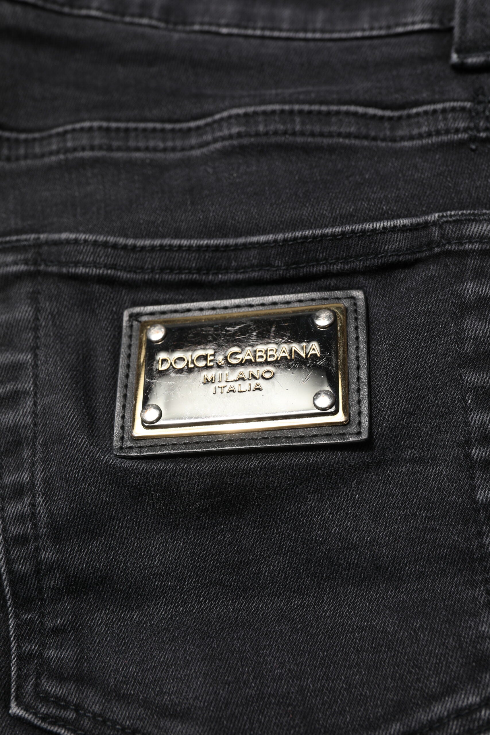 Dolce & Gabbana Black Cotton Skinny Men's Denim Jeans-6