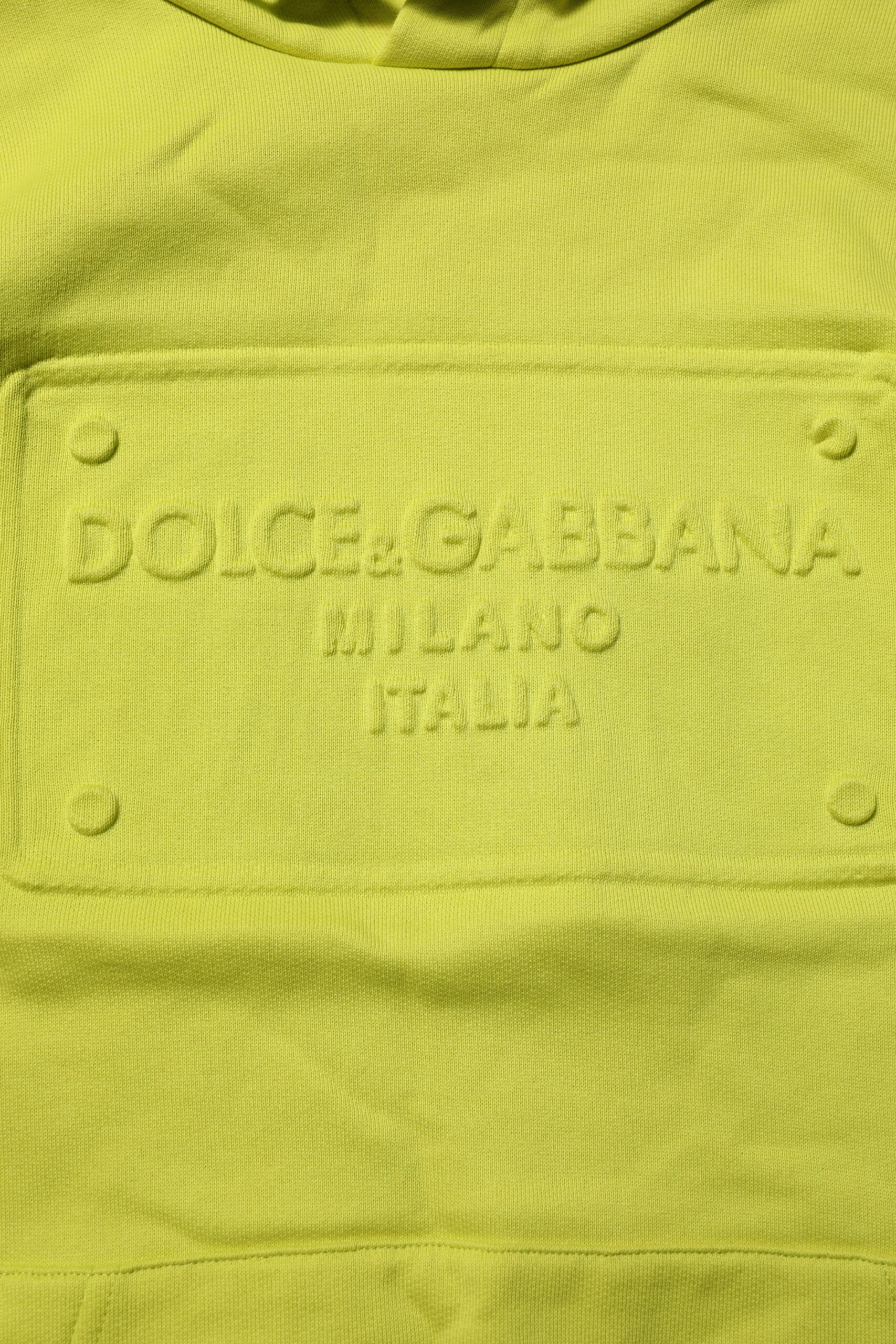 Dolce & Gabbana Grünes Logo-Sweatshirt aus Baumwolle mit Kapuze Pullover-6