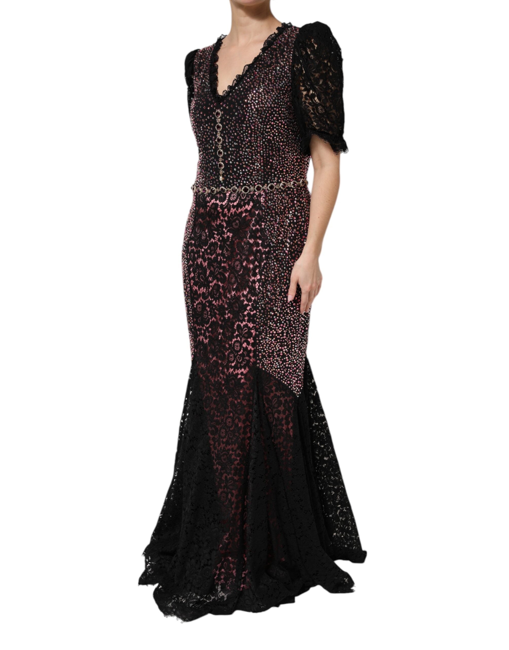 Vestido de sirena con adornos multicolor de Dolce & Gabbana-2