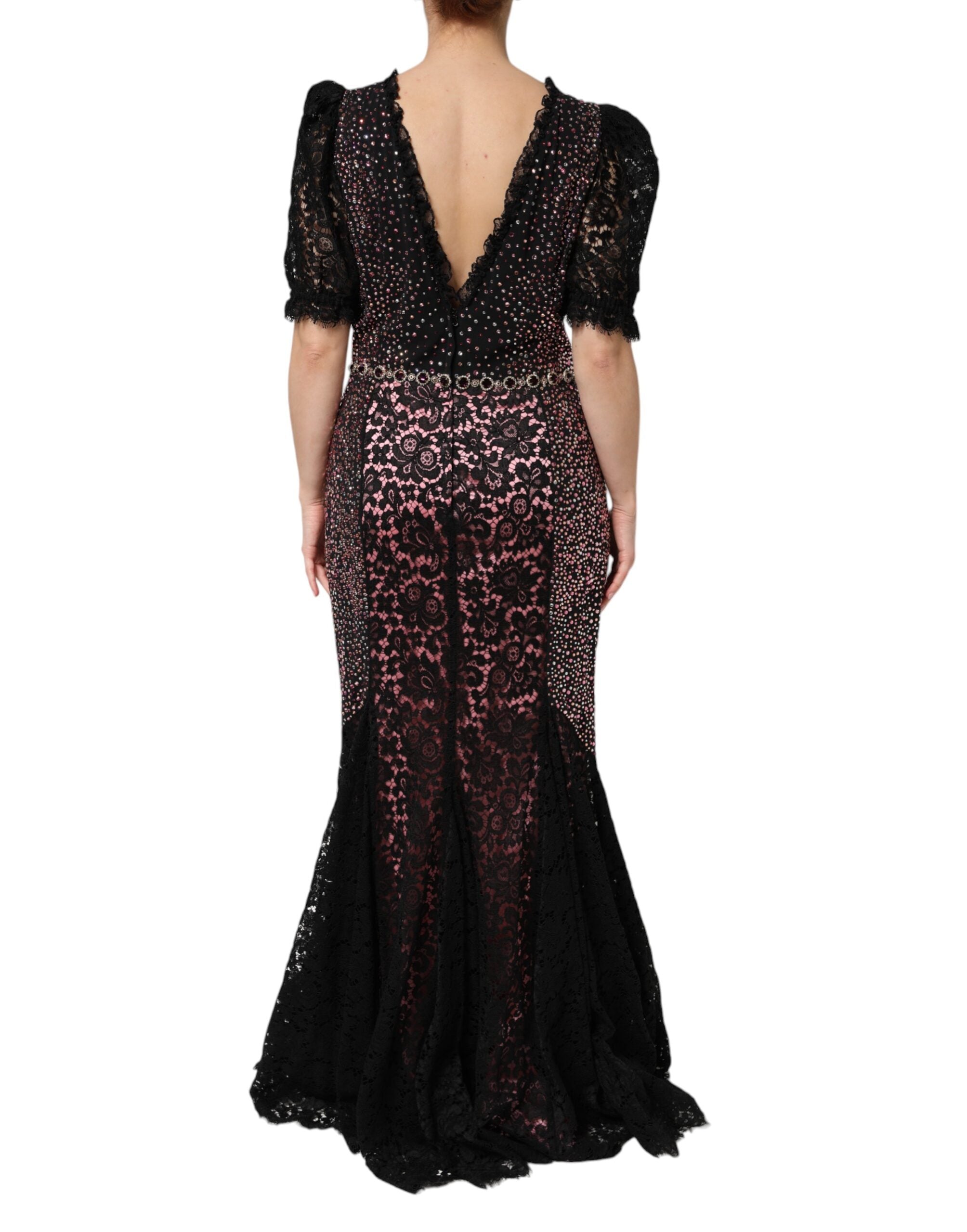 Vestido de sirena con adornos multicolor de Dolce & Gabbana-3