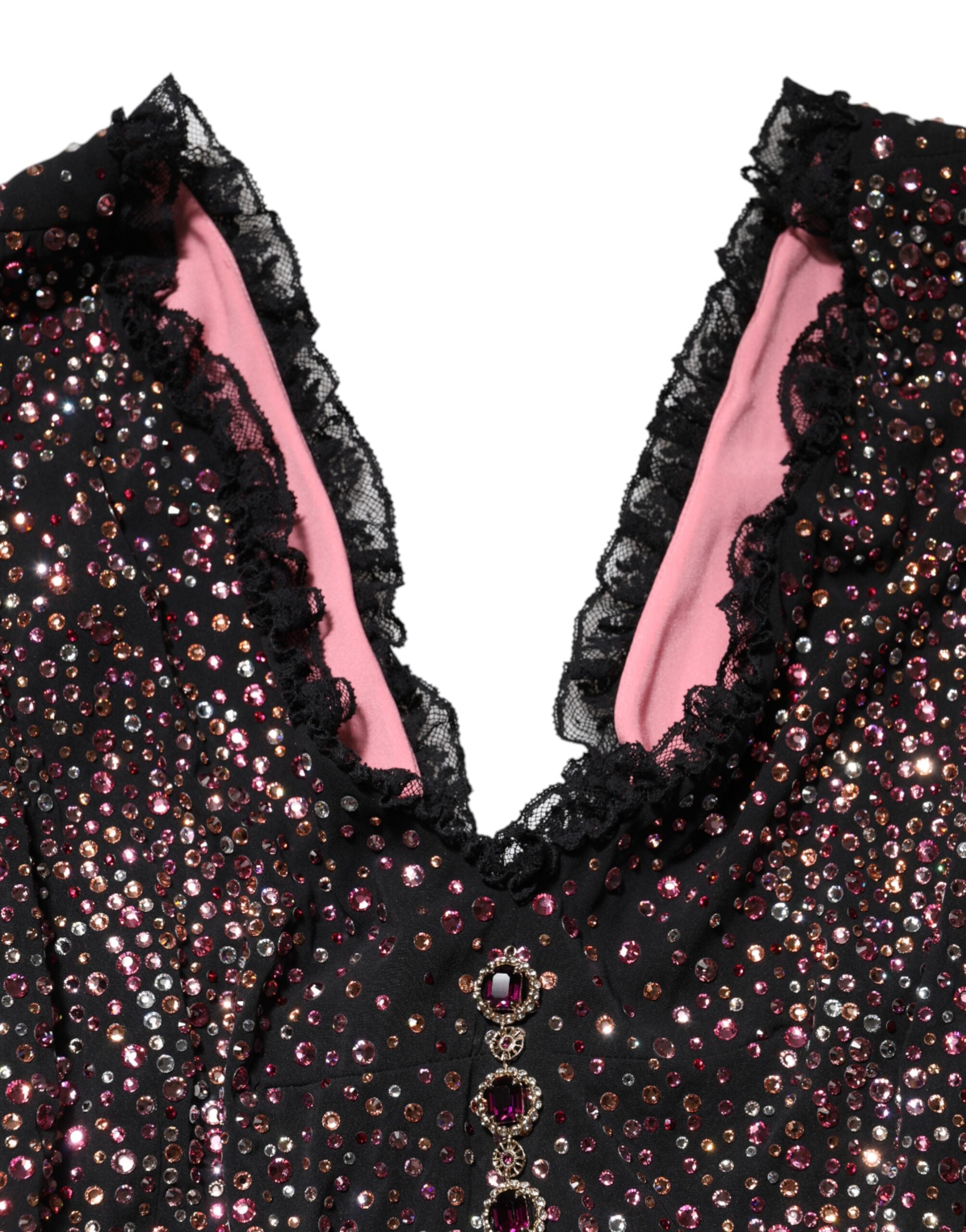 Vestido de sirena con adornos multicolor de Dolce & Gabbana-8