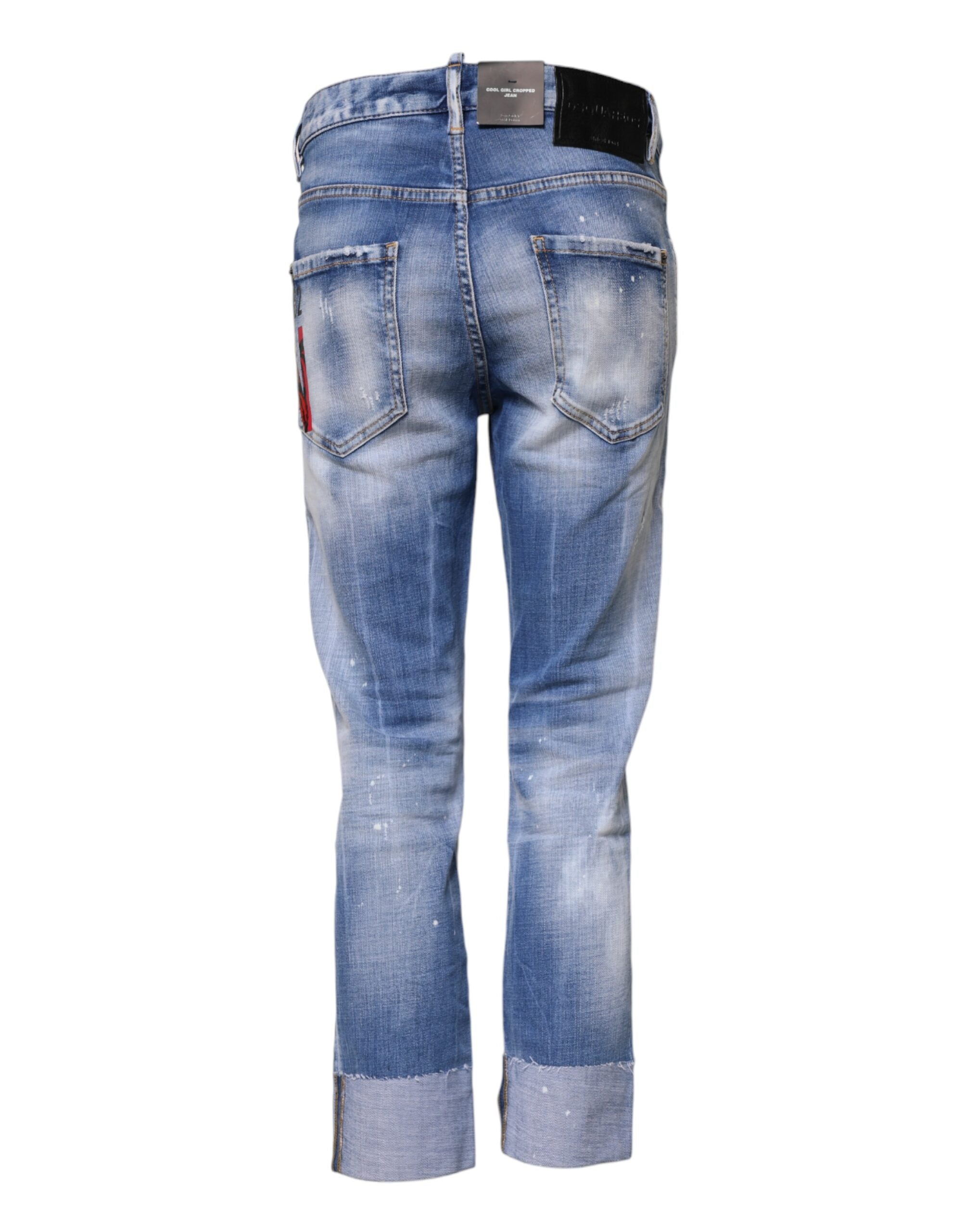 Dsquared² Blue skinny denim jeans in washed cotton with a mid-waisted cut-3