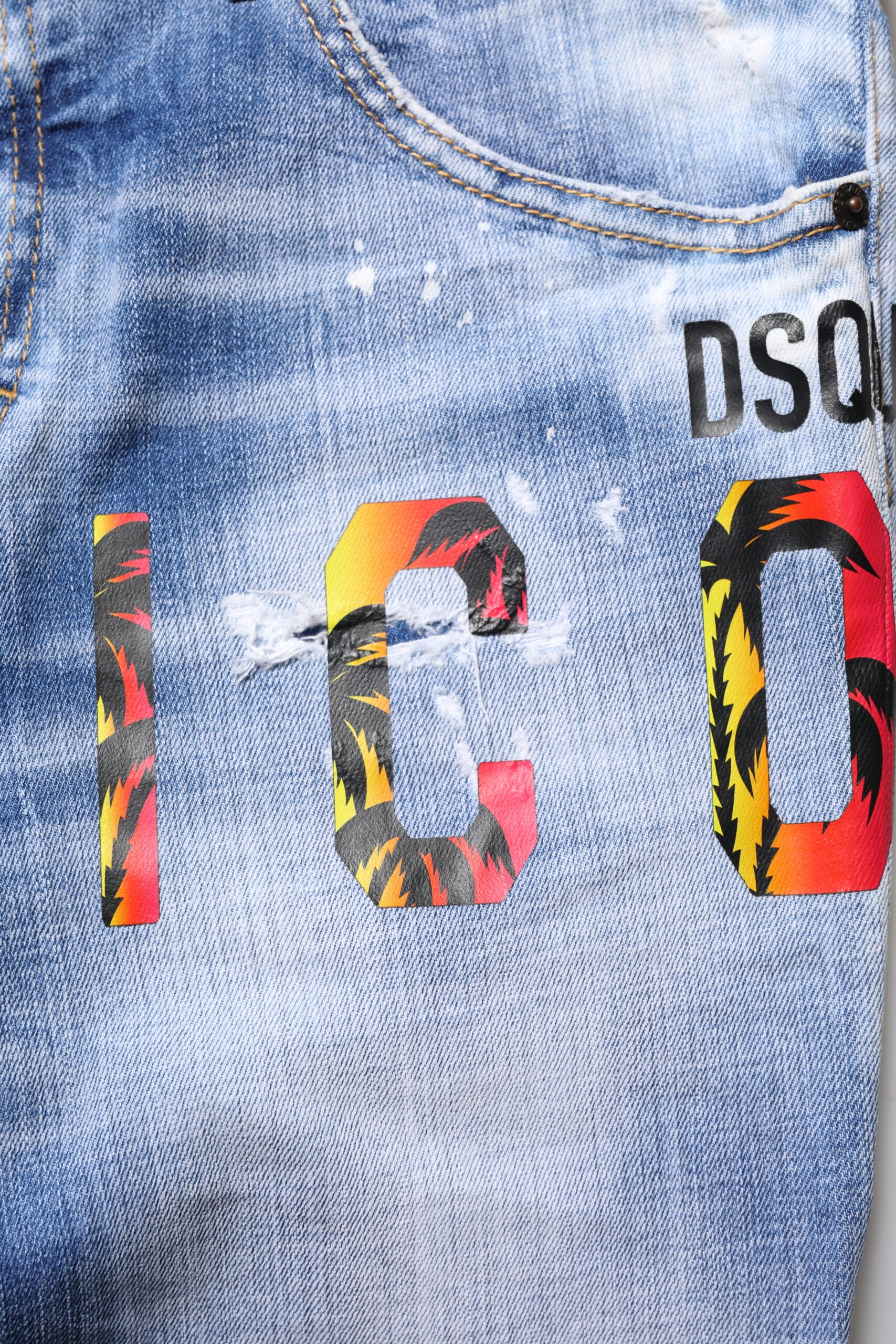 Dsquared² Blue skinny denim jeans in washed cotton with a mid-waisted cut-5