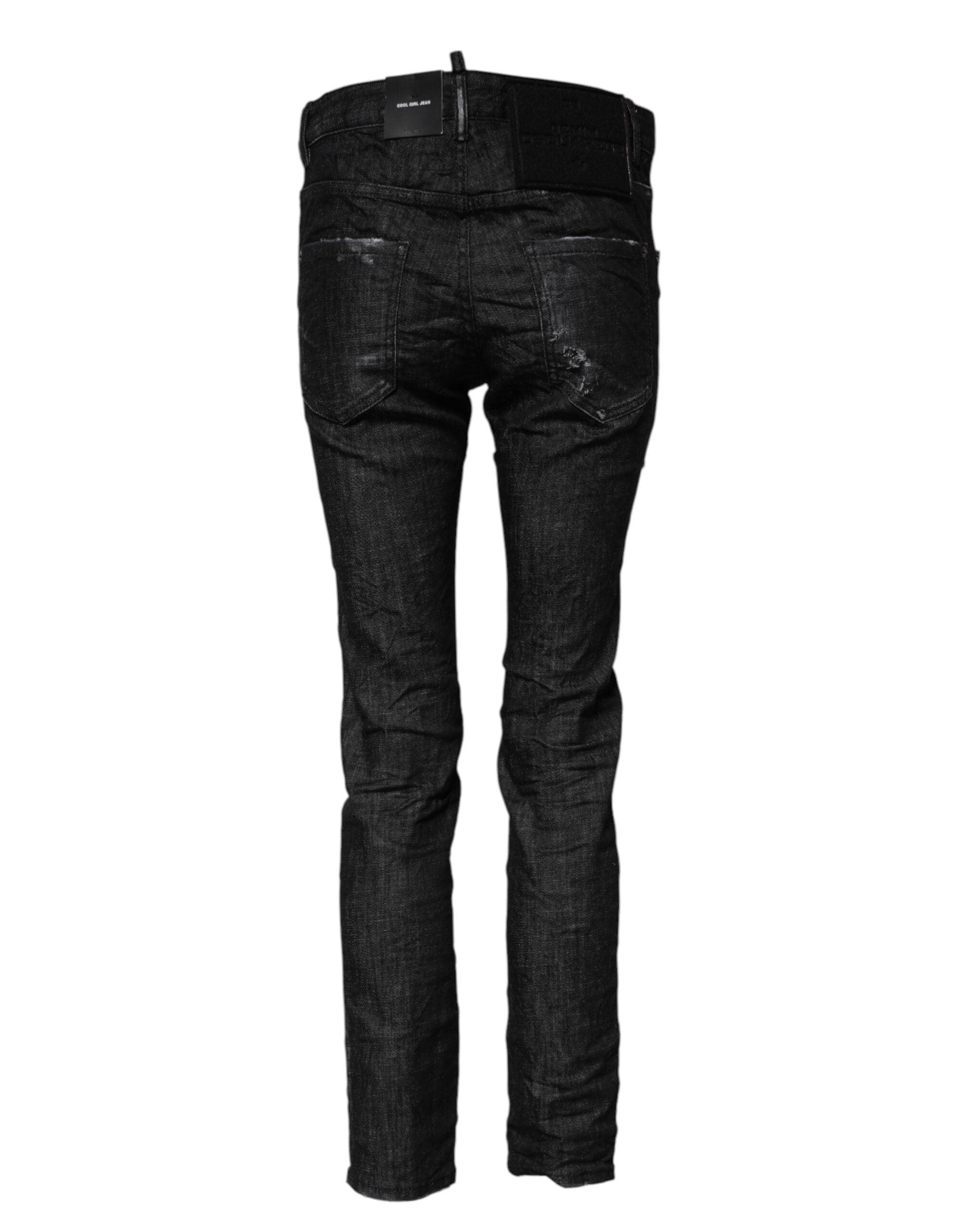 Dsquared² Schwarze Skinny-Jeans aus gewaschener Baumwolle mit mittlerer Taille-3
