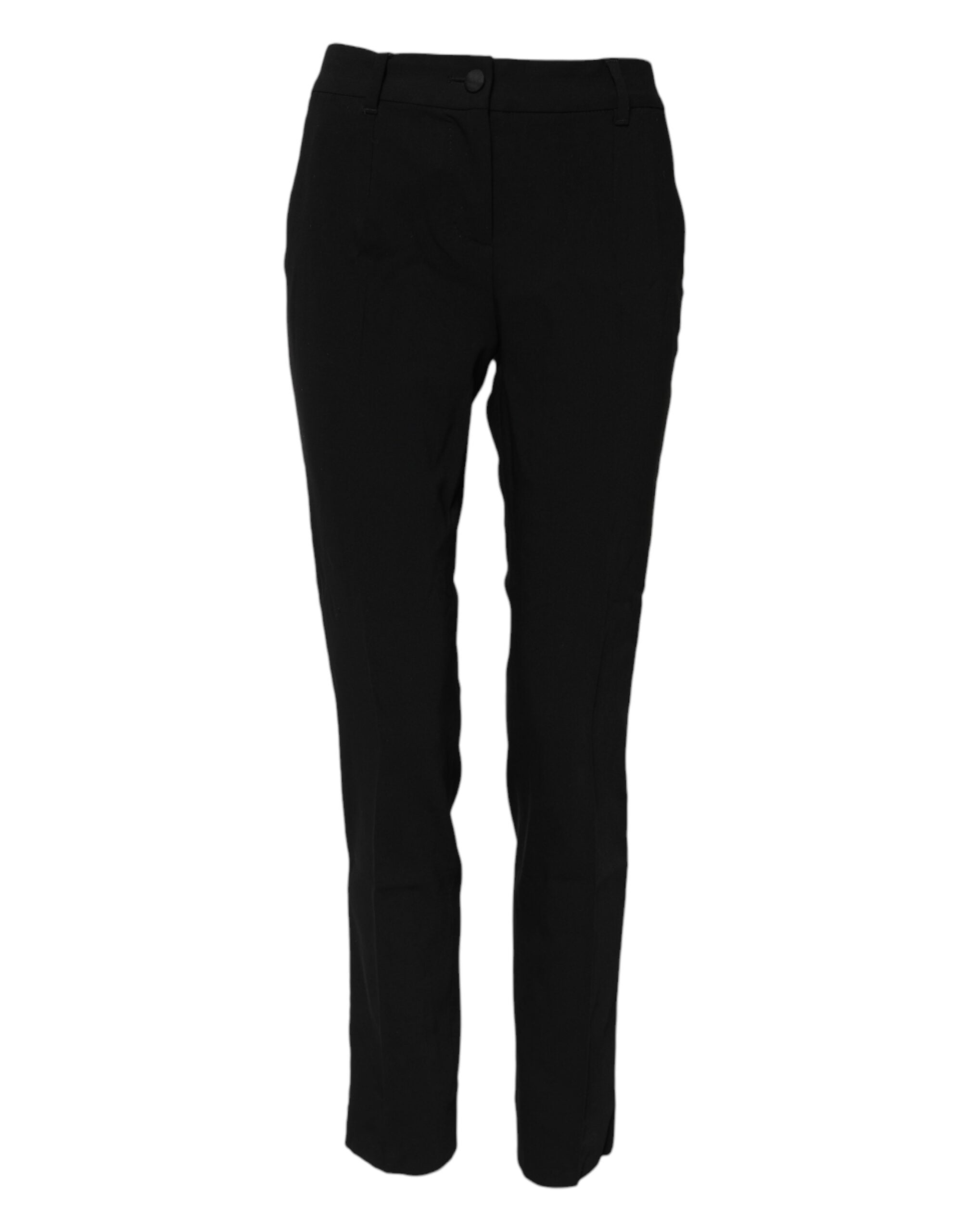 Dolce & Gabbana Schwarze Wollhose mit mittlerer Taille und konisch zulaufendem Kleid-2