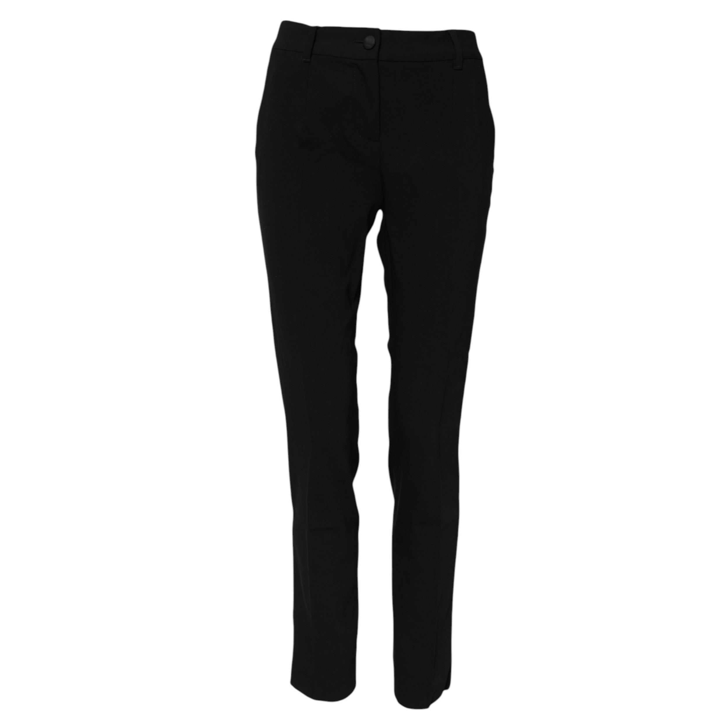 Dolce & Gabbana Schwarze Wollhose mit mittlerer Taille und konisch zulaufendem Kleid-5