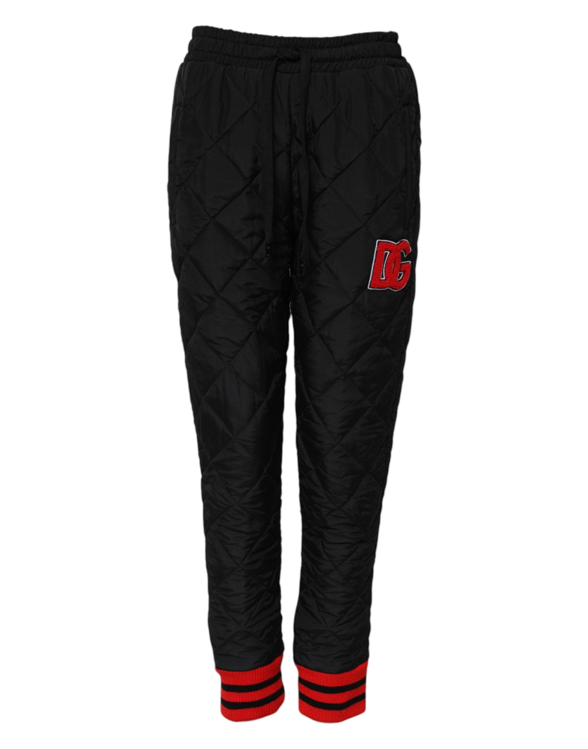 Dolce & Gabbana Black quilted mid-waisted joggers-2