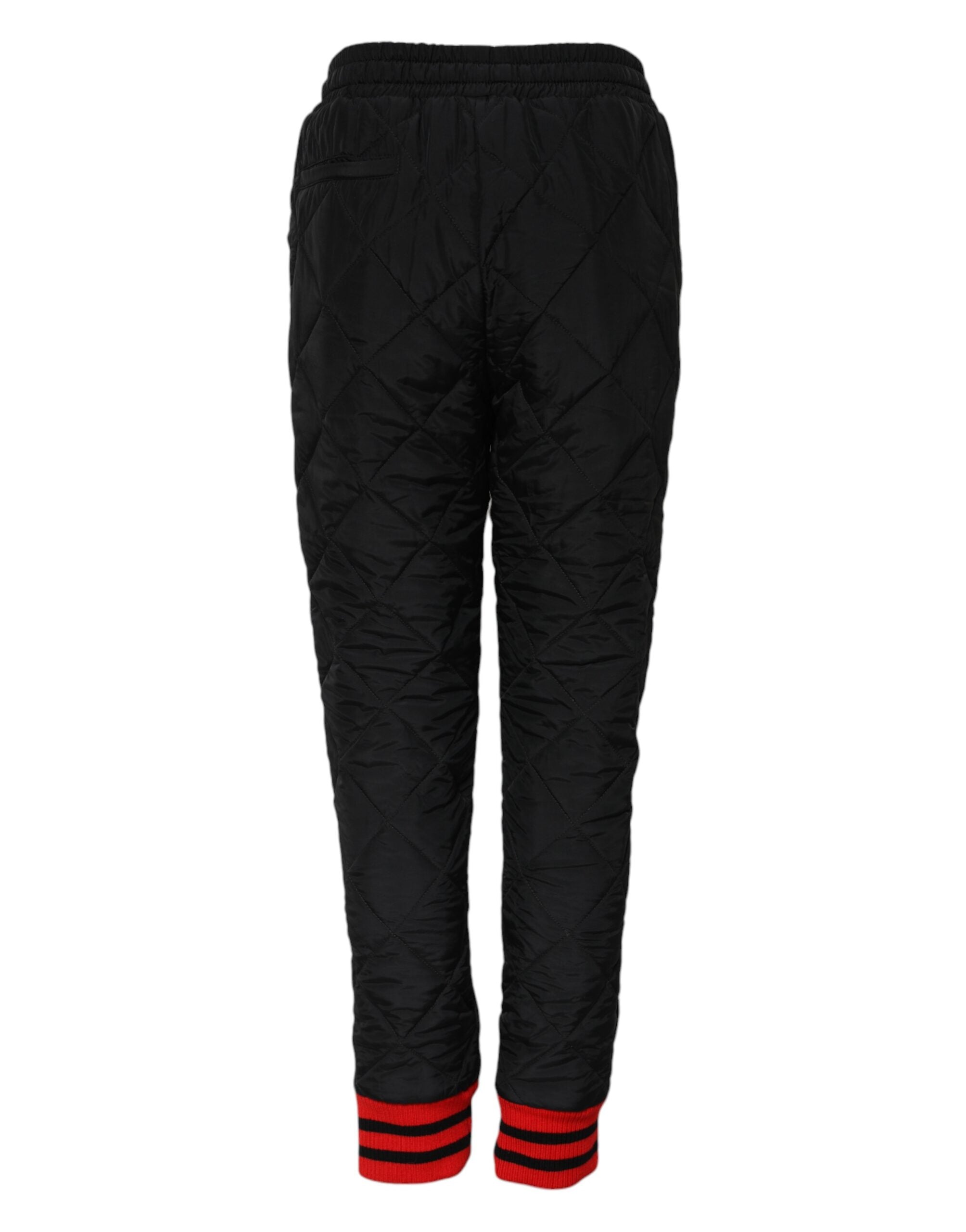 Dolce & Gabbana Black quilted mid-waisted joggers-3