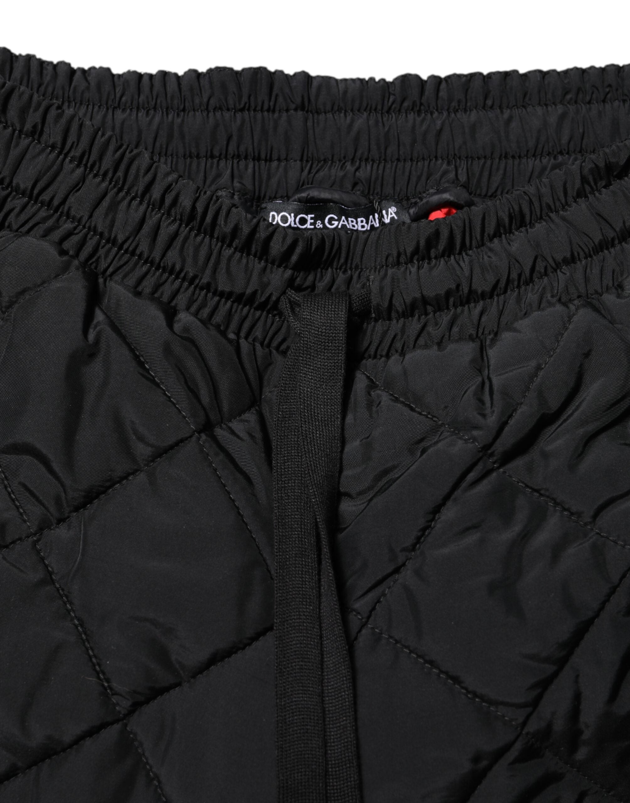 Dolce & Gabbana Black quilted mid-waisted joggers-4