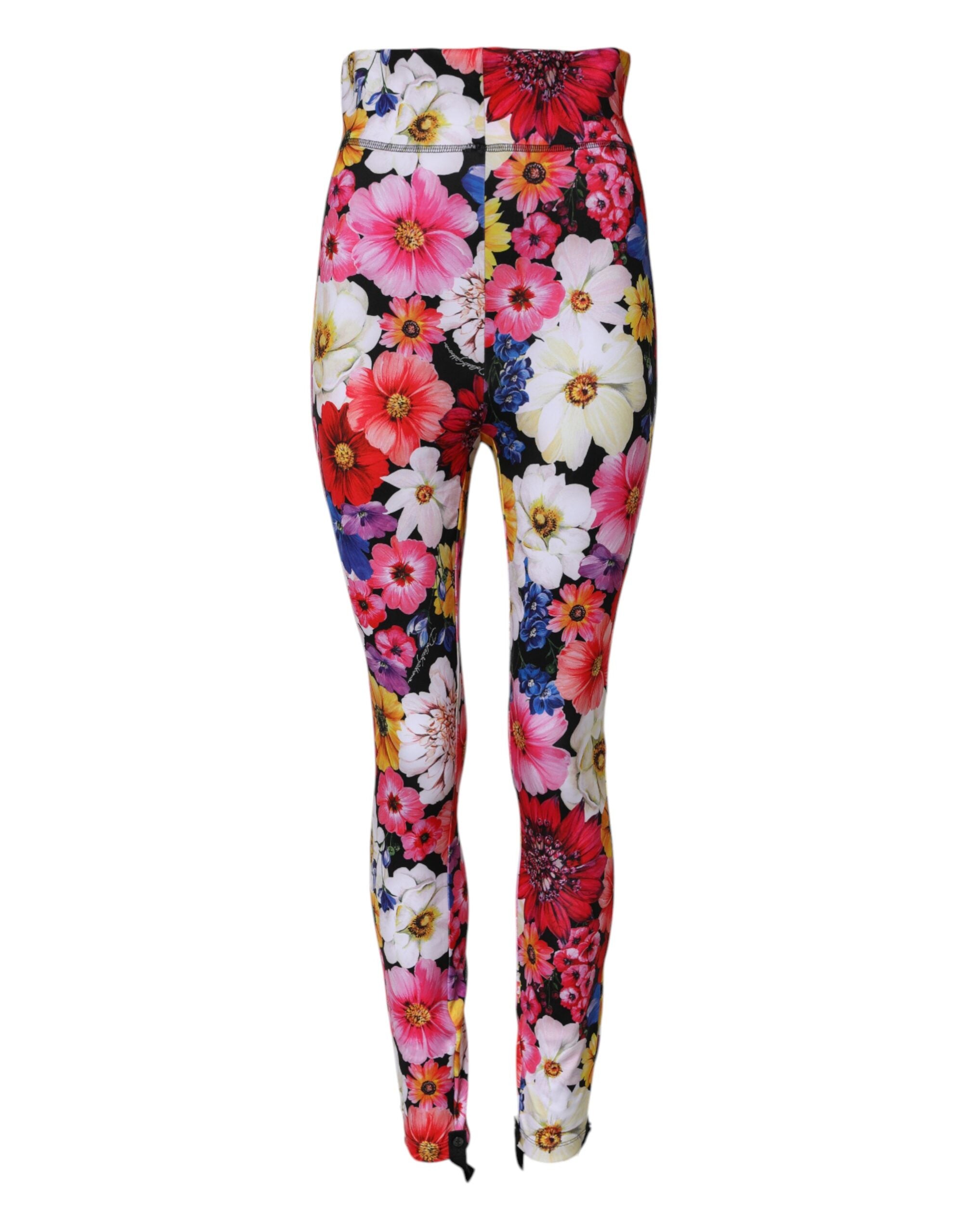 Dolce & Gabbana Multicolor Floral High-Waisted Leggings