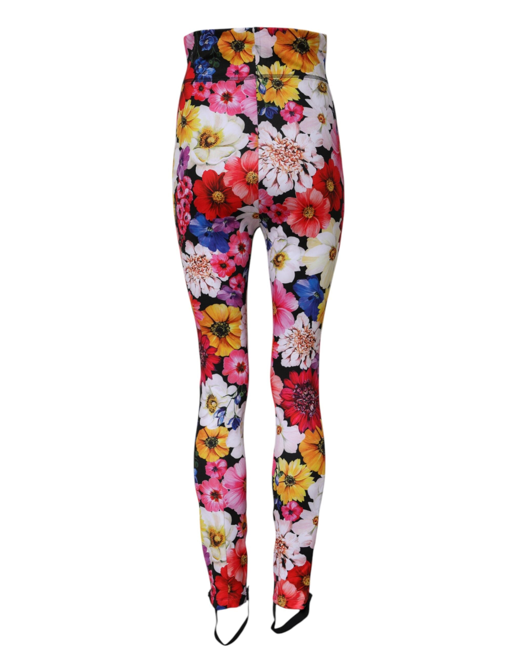 Dolce & Gabbana Multicolor Floral High-Waisted Leggings-3