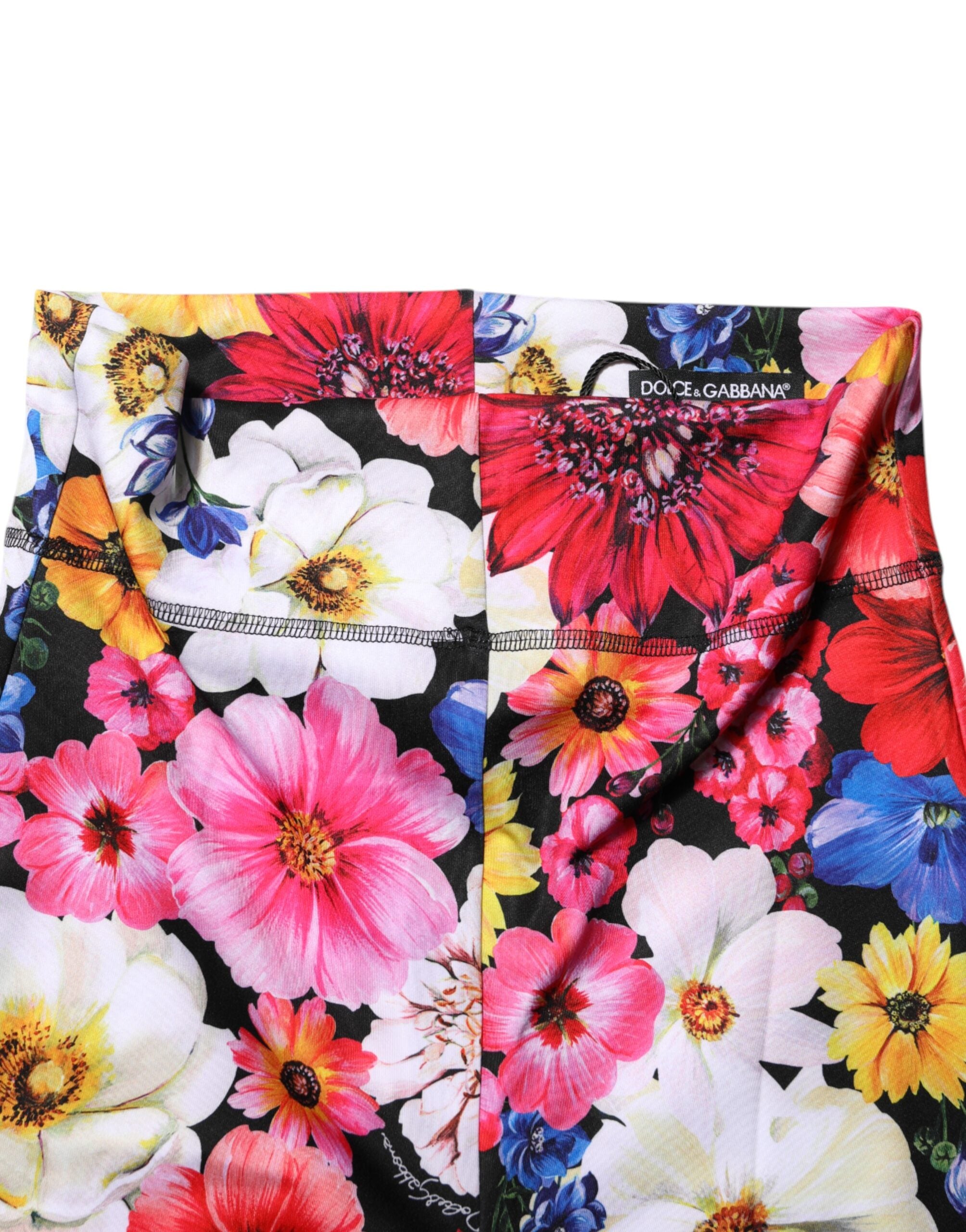 Dolce & Gabbana Multicolor Floral High-Waisted Leggings-4