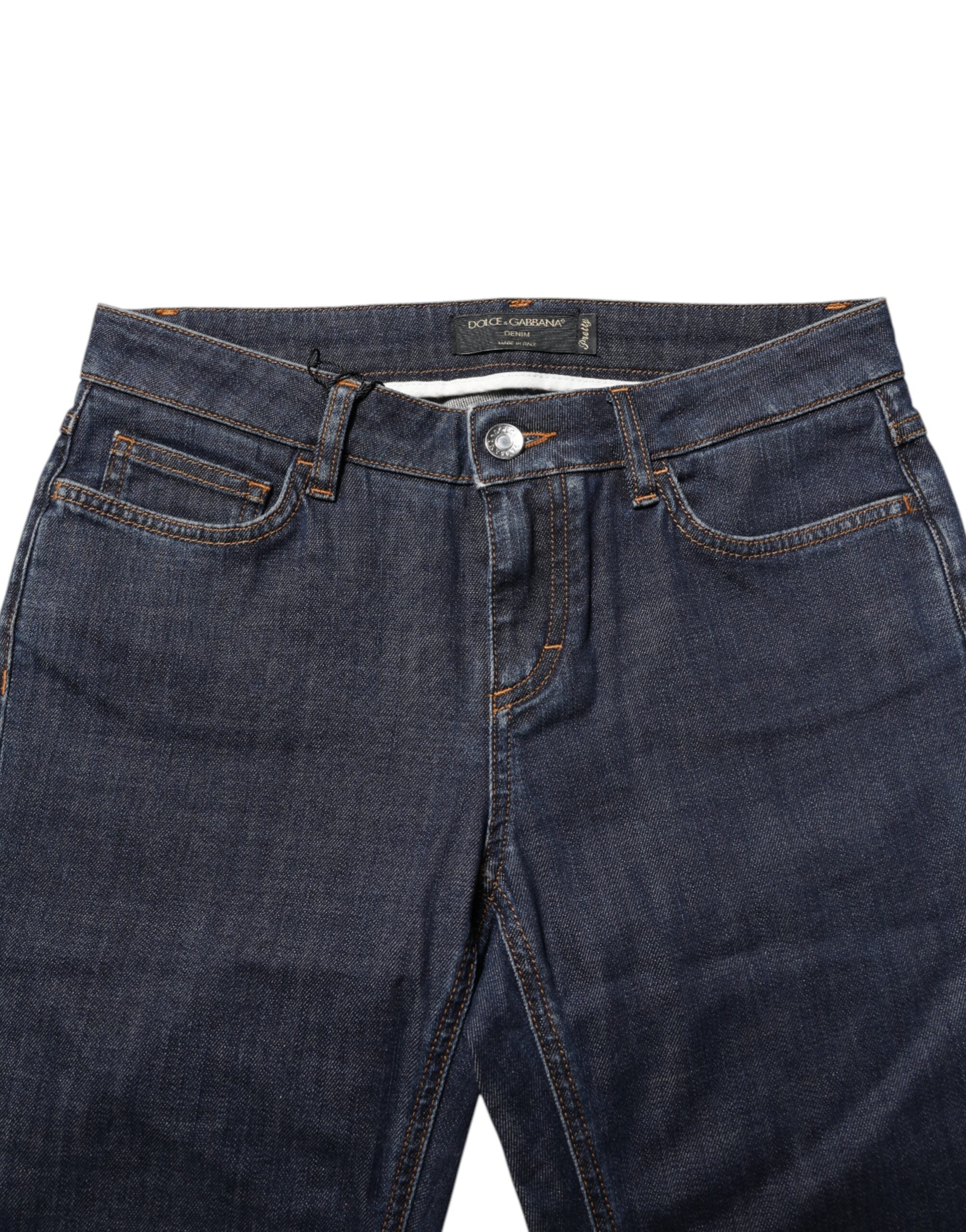Dolce & Gabbana Blue Skinny Denim Jeans with Mid Waist in Cotton-4