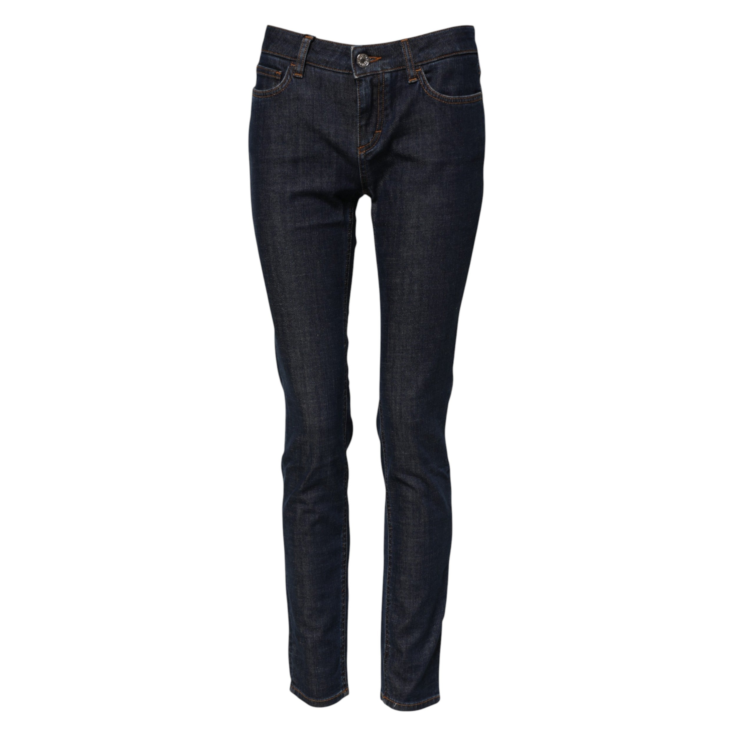 Dolce & Gabbana Blue Skinny Denim Jeans with Mid Waist in Cotton-5