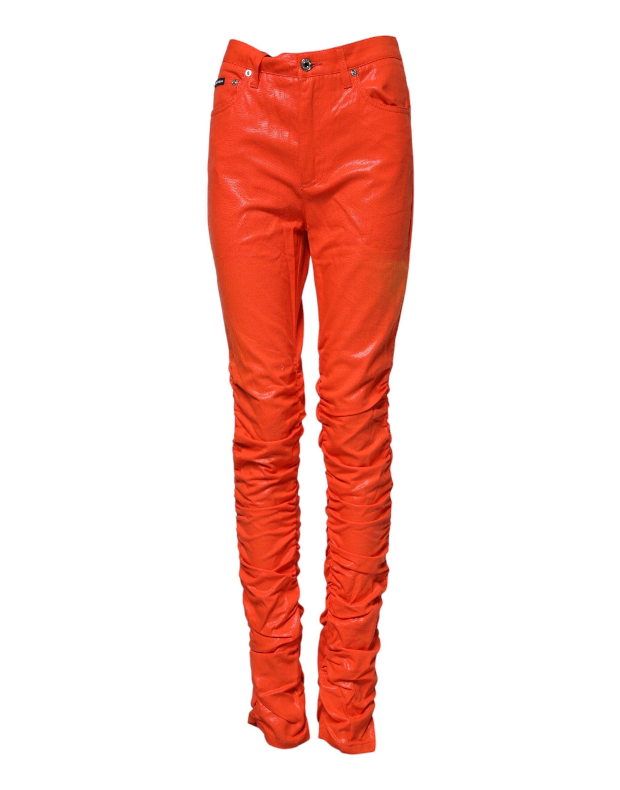 Dolce & Gabbana orange high-waisted denim jeans made of cotton