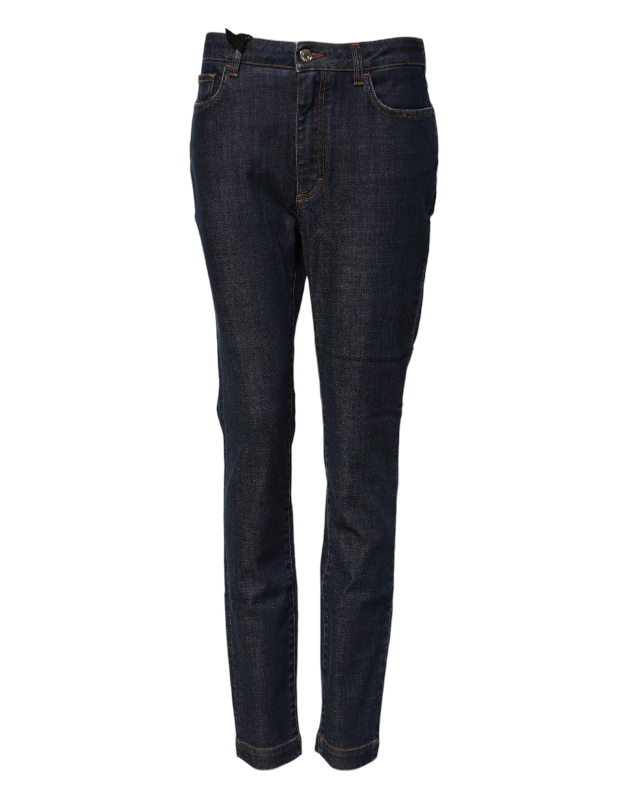 Dolce & Gabbana Blue Queen Patch AUDREY Mid Waist Denim Jeans-1