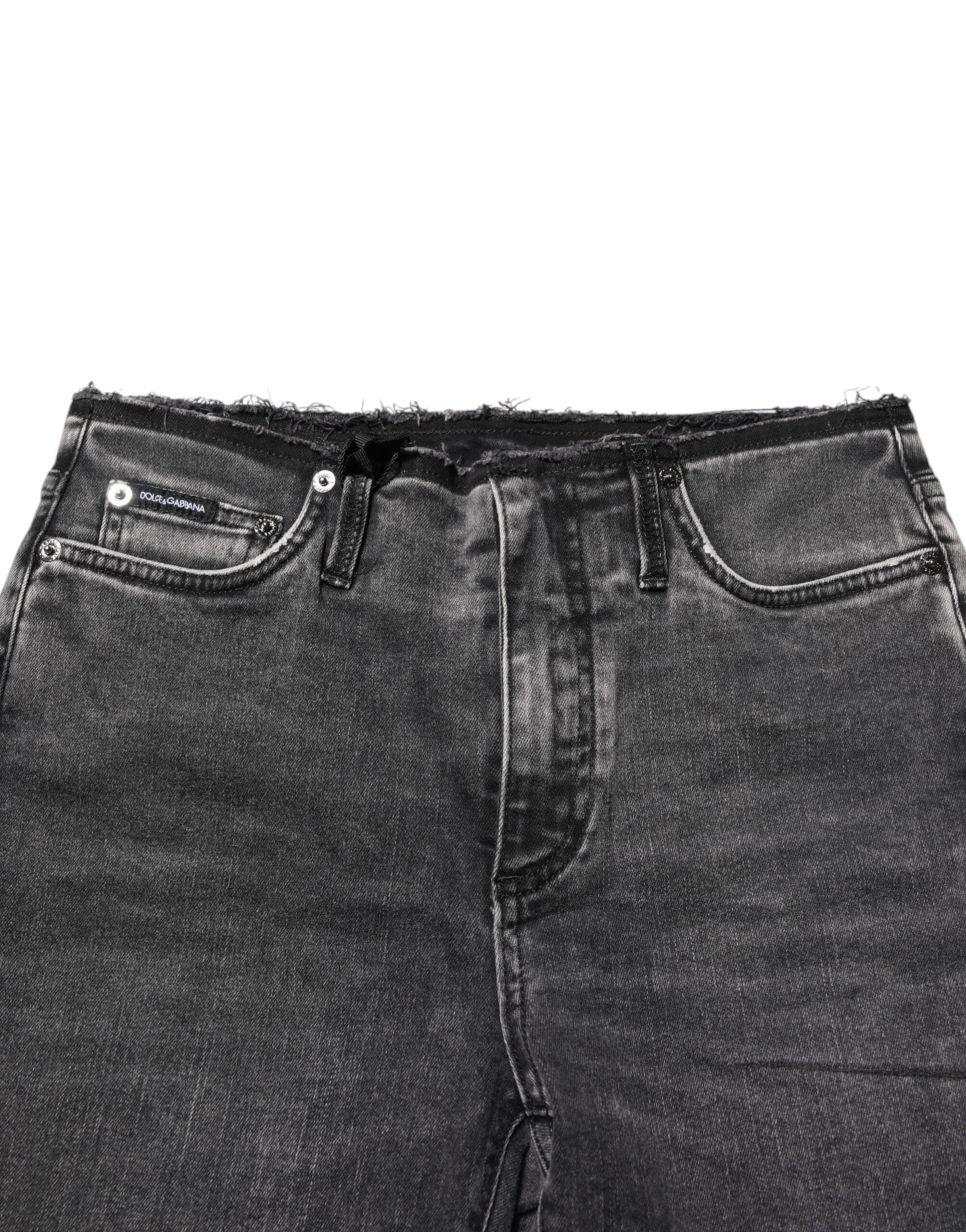 Dolce & Gabbana grey mid-waisted skinny denim jeans in cotton-4
