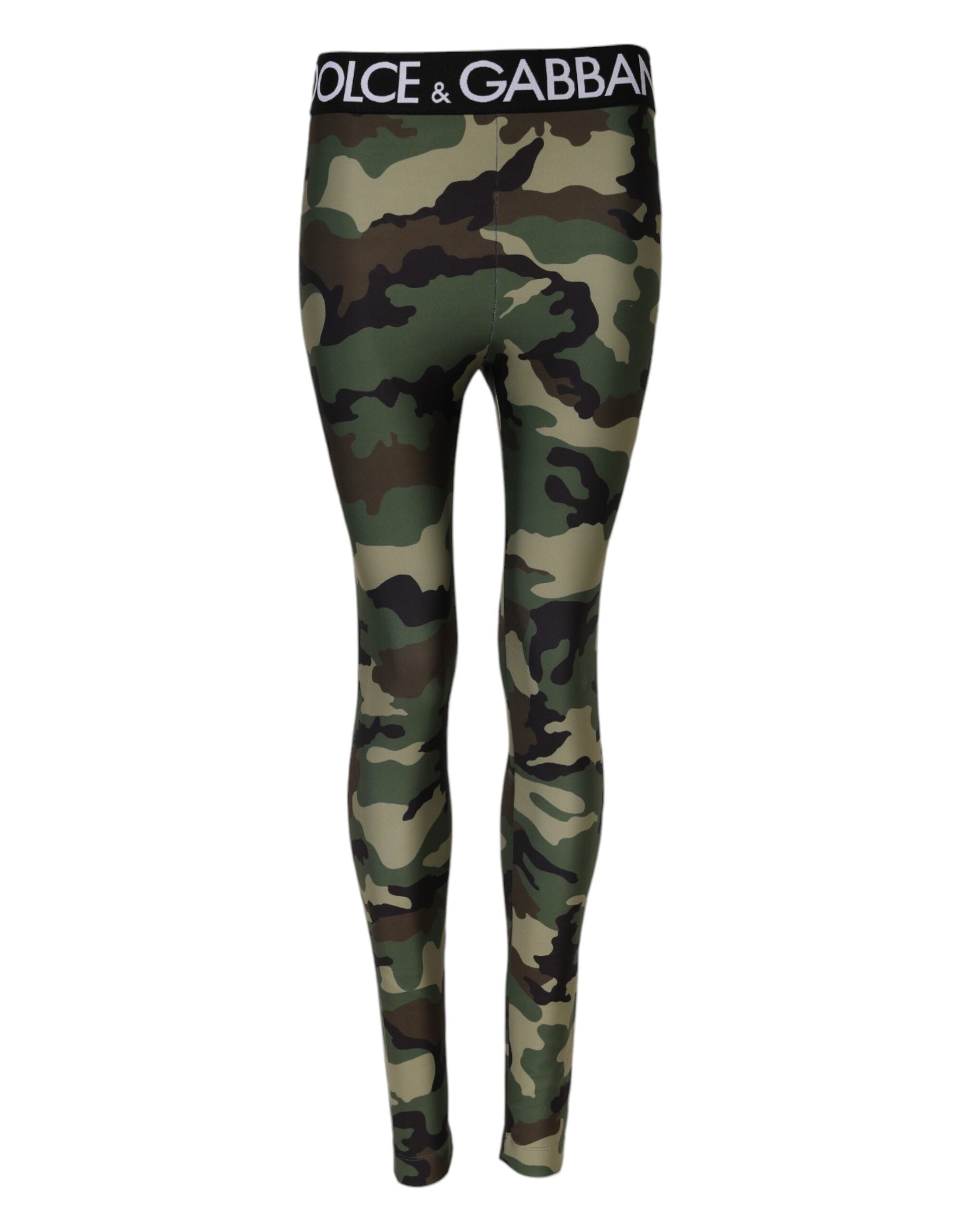 Dolce & Gabbana Multicolor Camouflage DG Waist Leggings Pants-2
