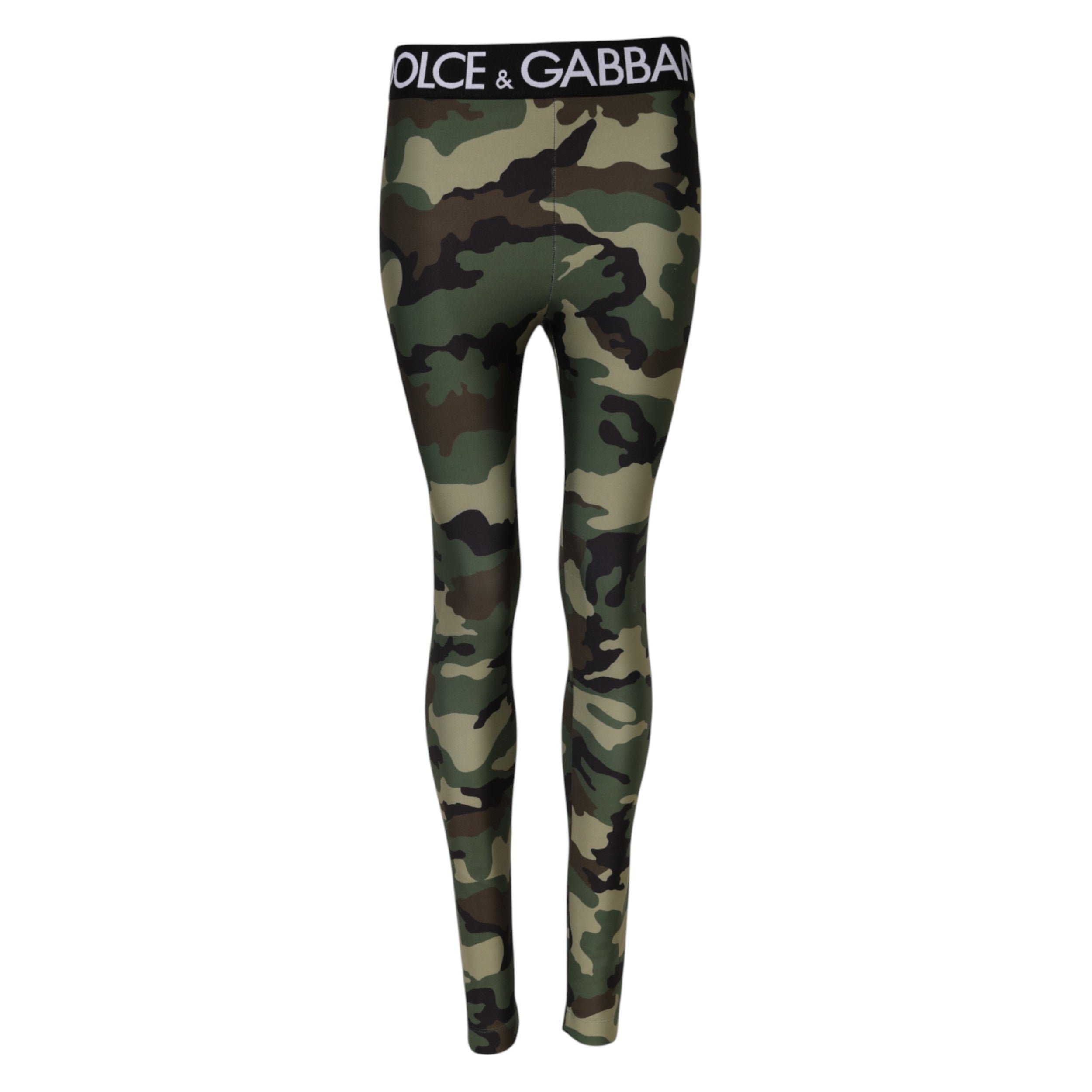 Dolce & Gabbana Multicolor Camouflage DG Waist Leggings Pants-5