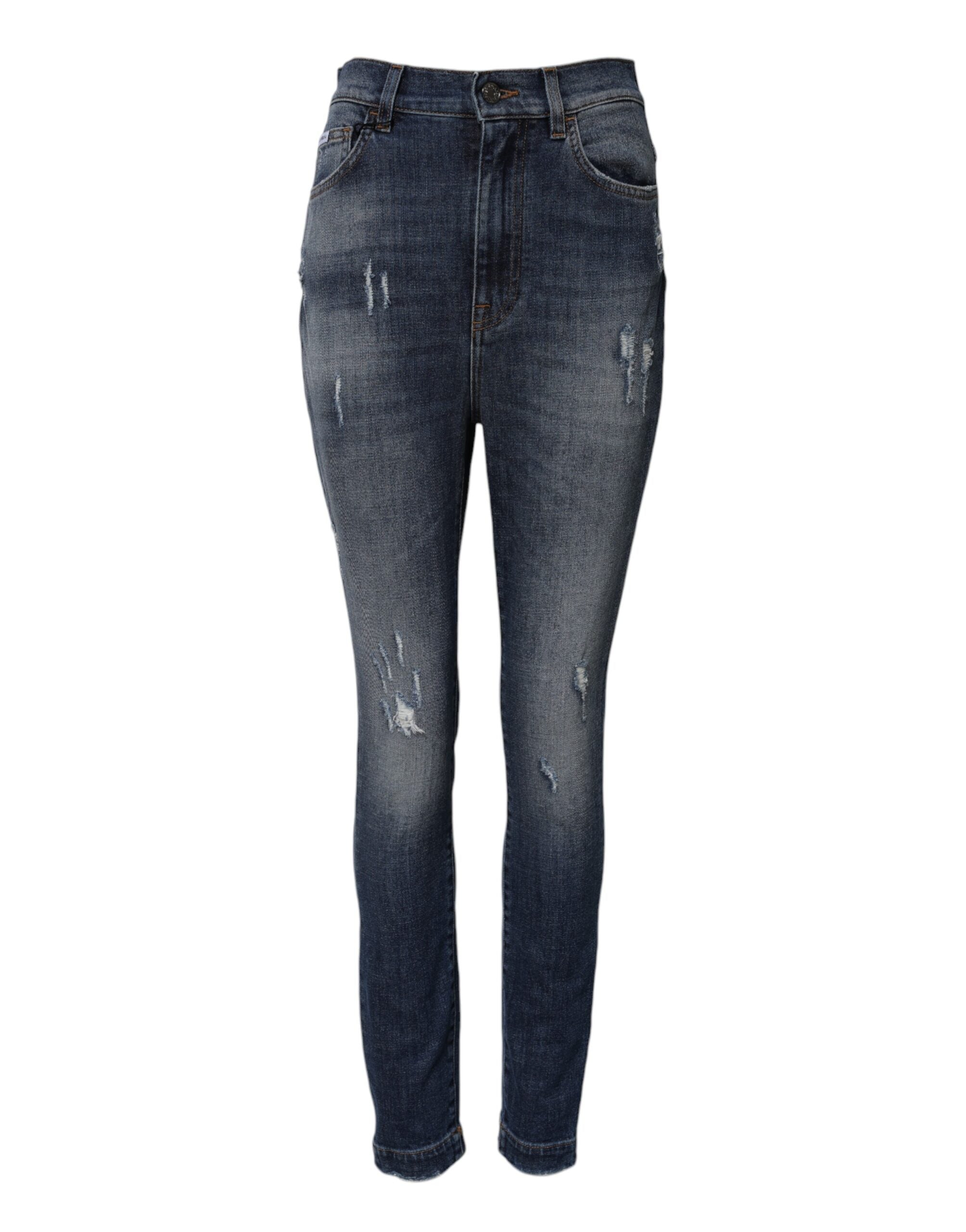 Dolce & Gabbana high-waisted blue denim jeans in washed cotton-1
