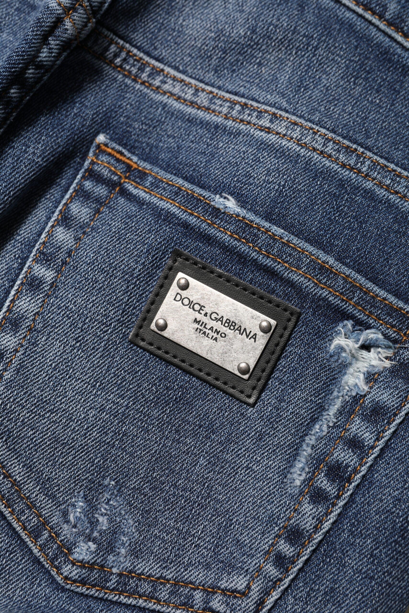 Dolce & Gabbana high-waisted blue denim jeans in washed cotton-5